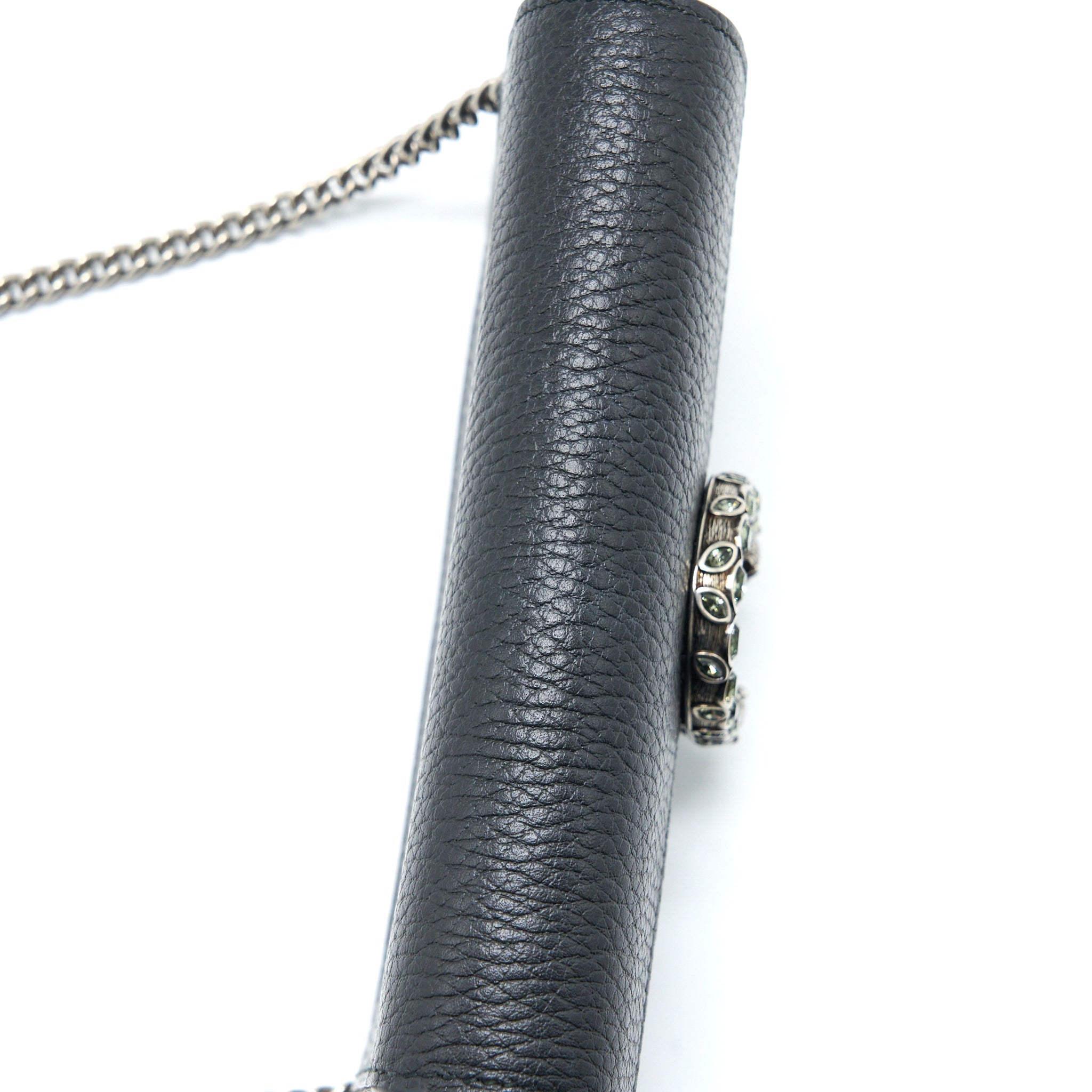 GUCCI SUPER MINI DIONYSUS BAG CALFSKIN BLACK RUTHENIUM HARDWARE