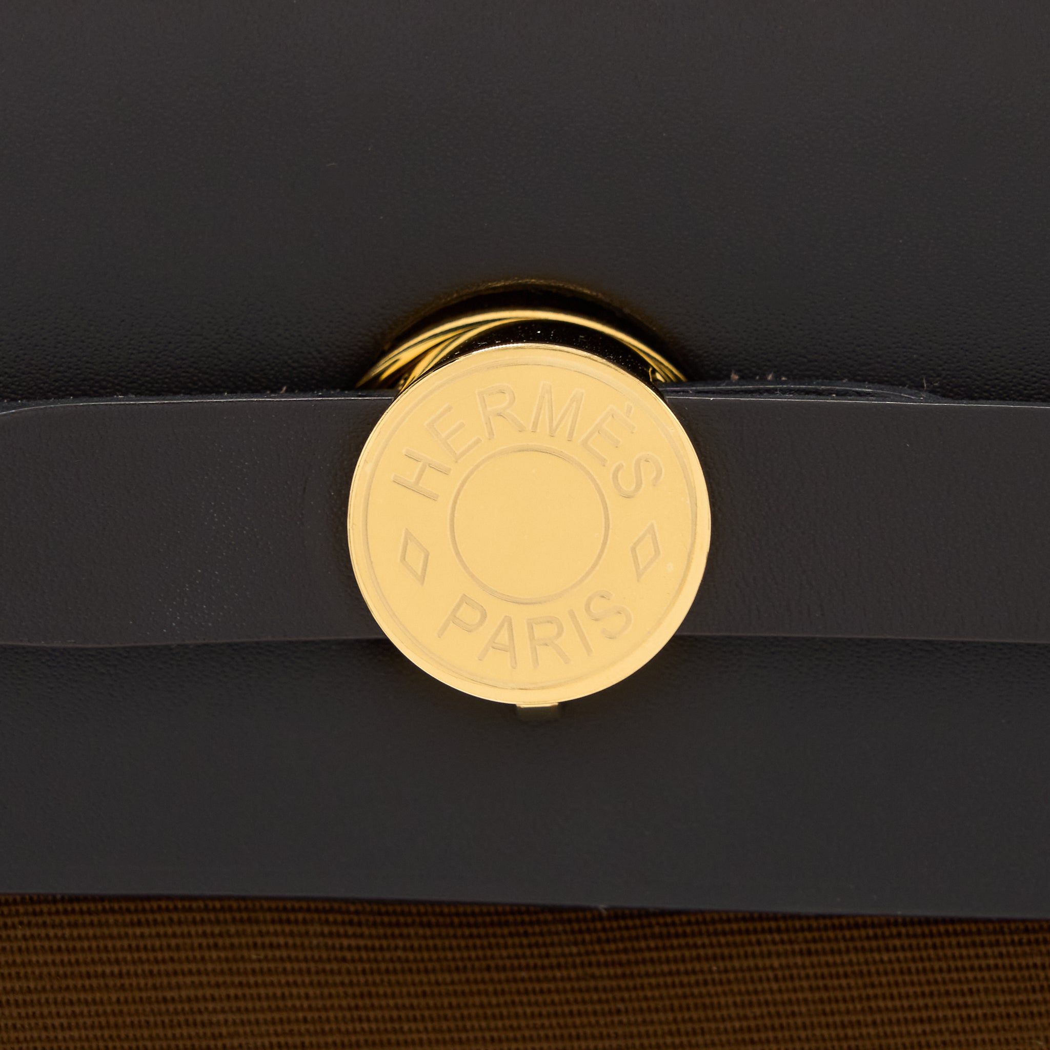 HERMES HERBAG 31 BAG CANVAS ALEZAN/BLEU OUTREMER/ EBENE GHW