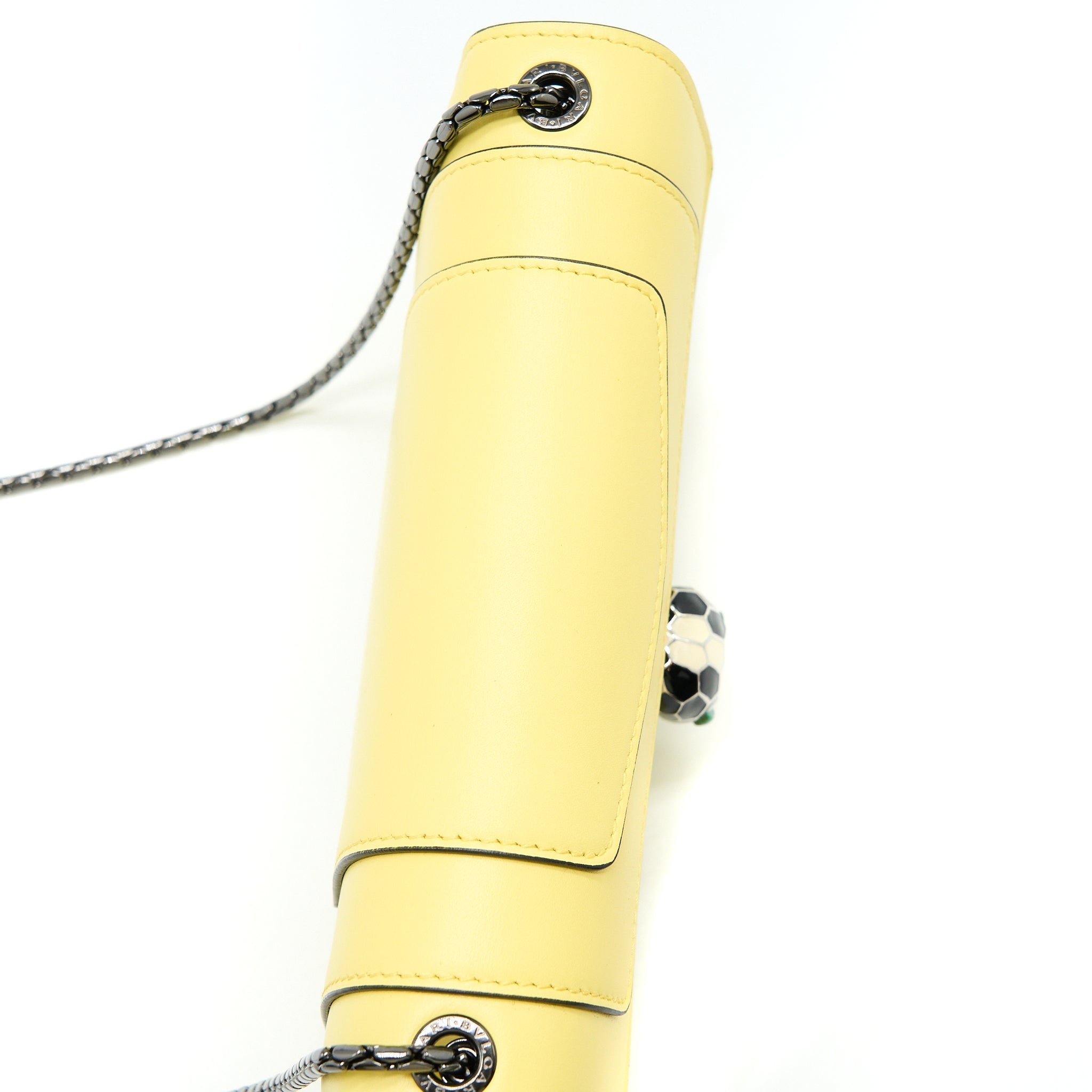 BVLGARI SERPENTI FOREVER CROSSBODY BAG CALFSKIN YELLOW WITH BLACK HARDWARE