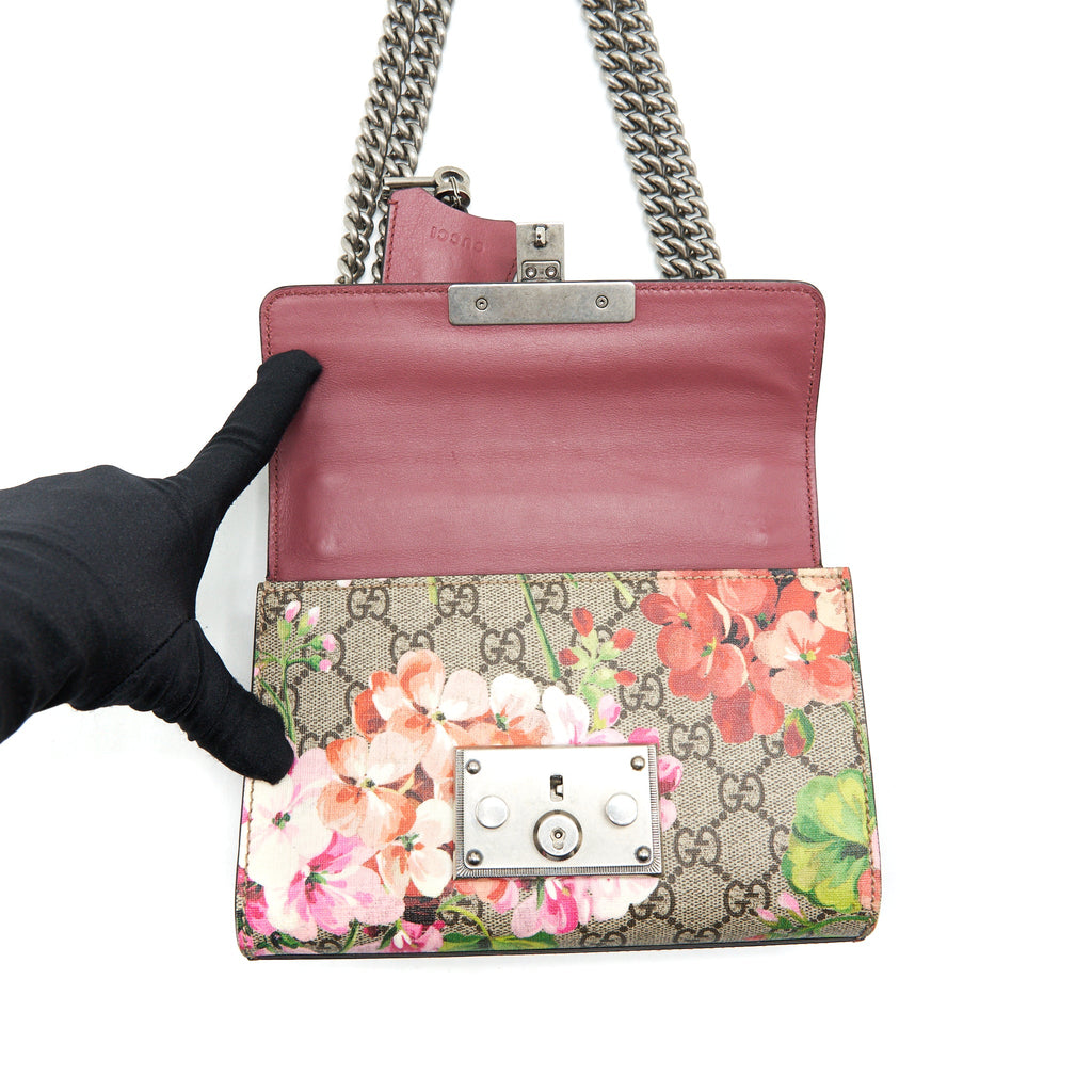 GUCCI SMALL PADLOCK PRINT PINK