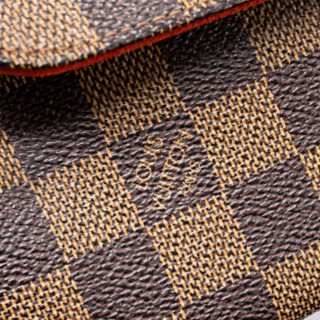 LOUIS VUITTON VINTAGE FLAP SHOULDER BAG DAMIER EBENE GHW