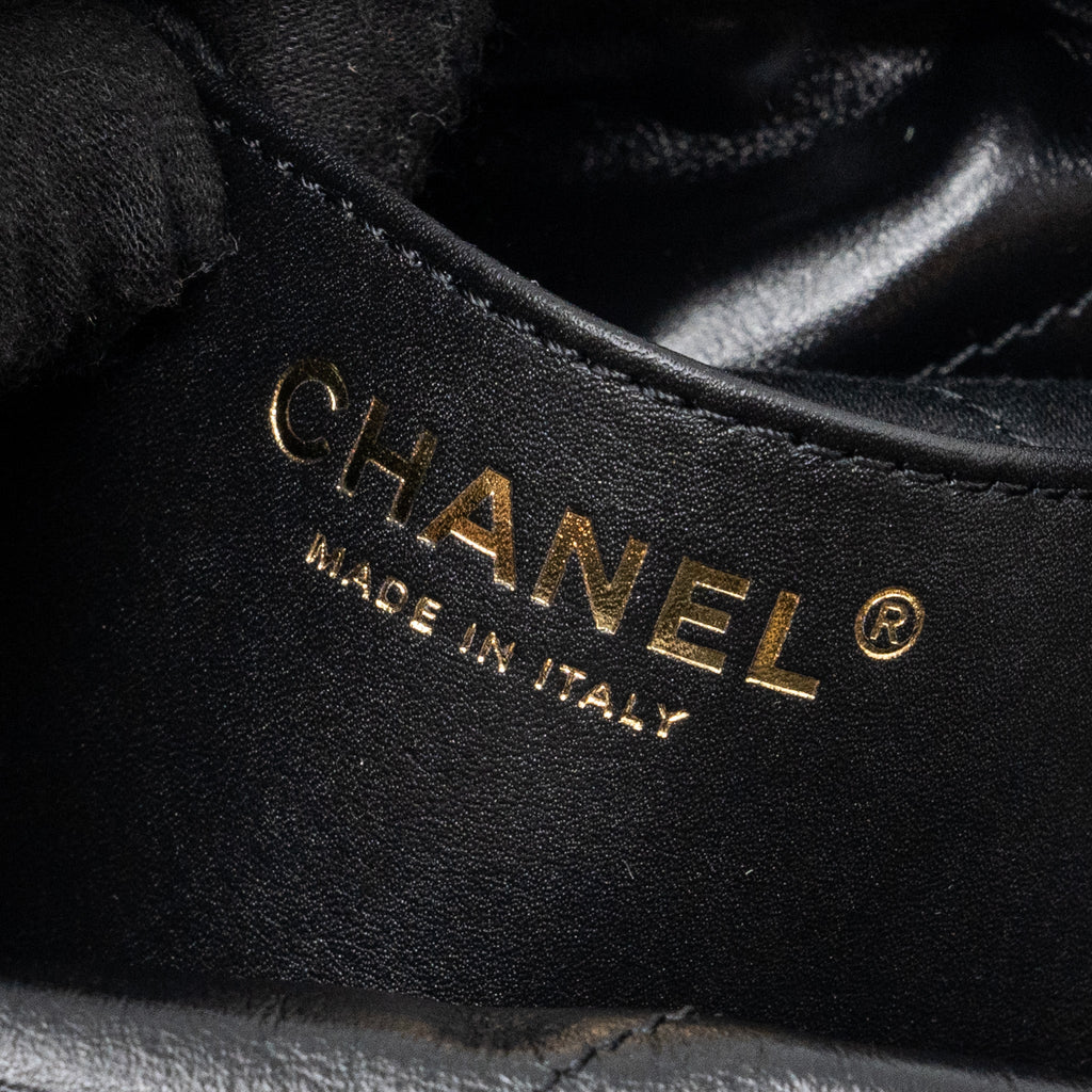 CHANEL MINI 22 BAG SHINY CALFSKIN BLACK GHW (MICROCHIP)