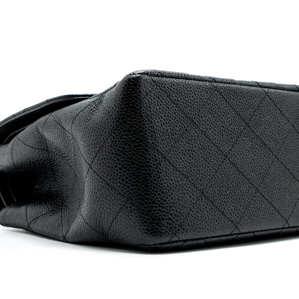 CHANEL JUMBO CLASSIC DOUBLE FLAP BAG CAVIAR BLACK GHW