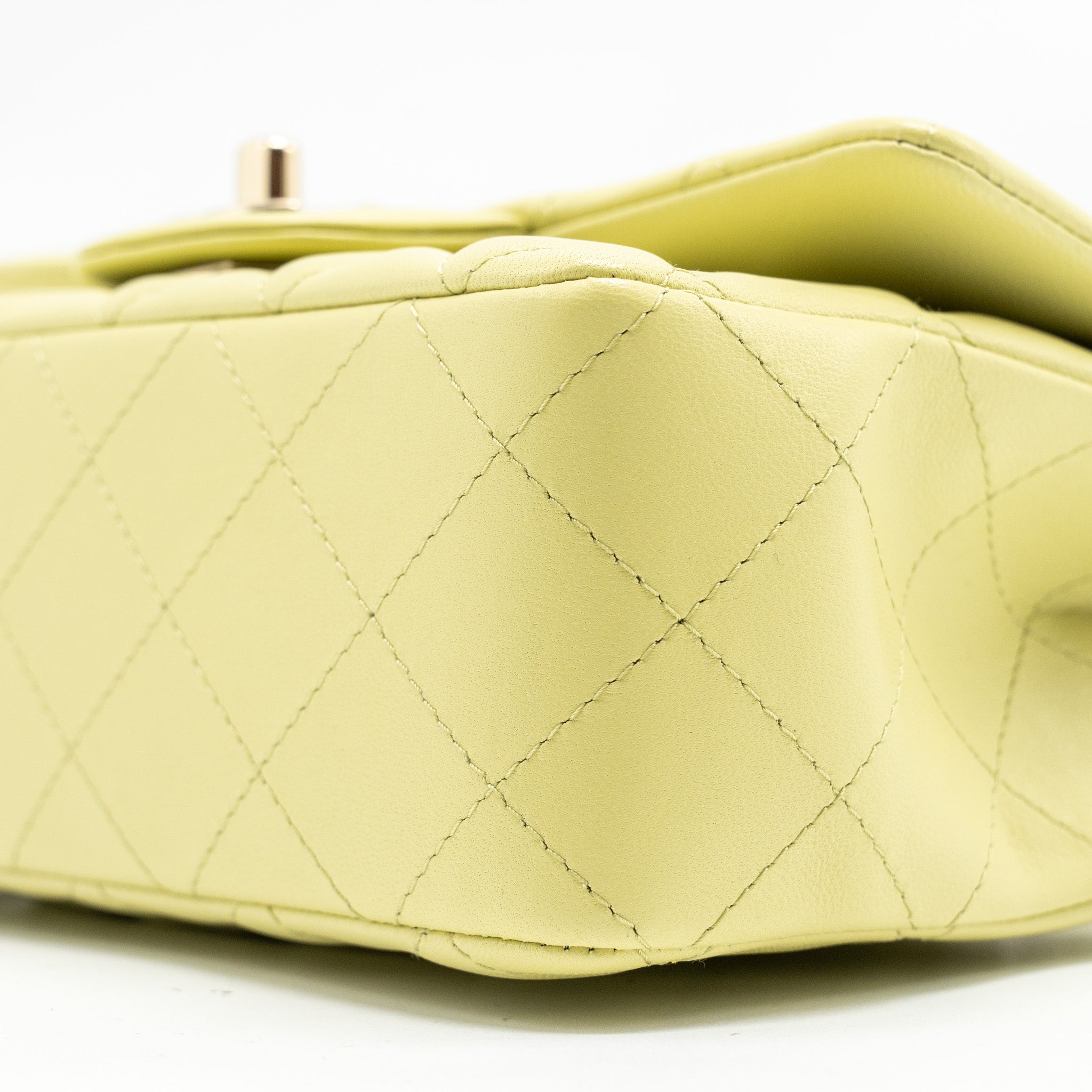 CHANEL MINI RECTANGULAR FLAP BAG LAMBSKIN PISTACHIO LGHW (MICROCHIP)