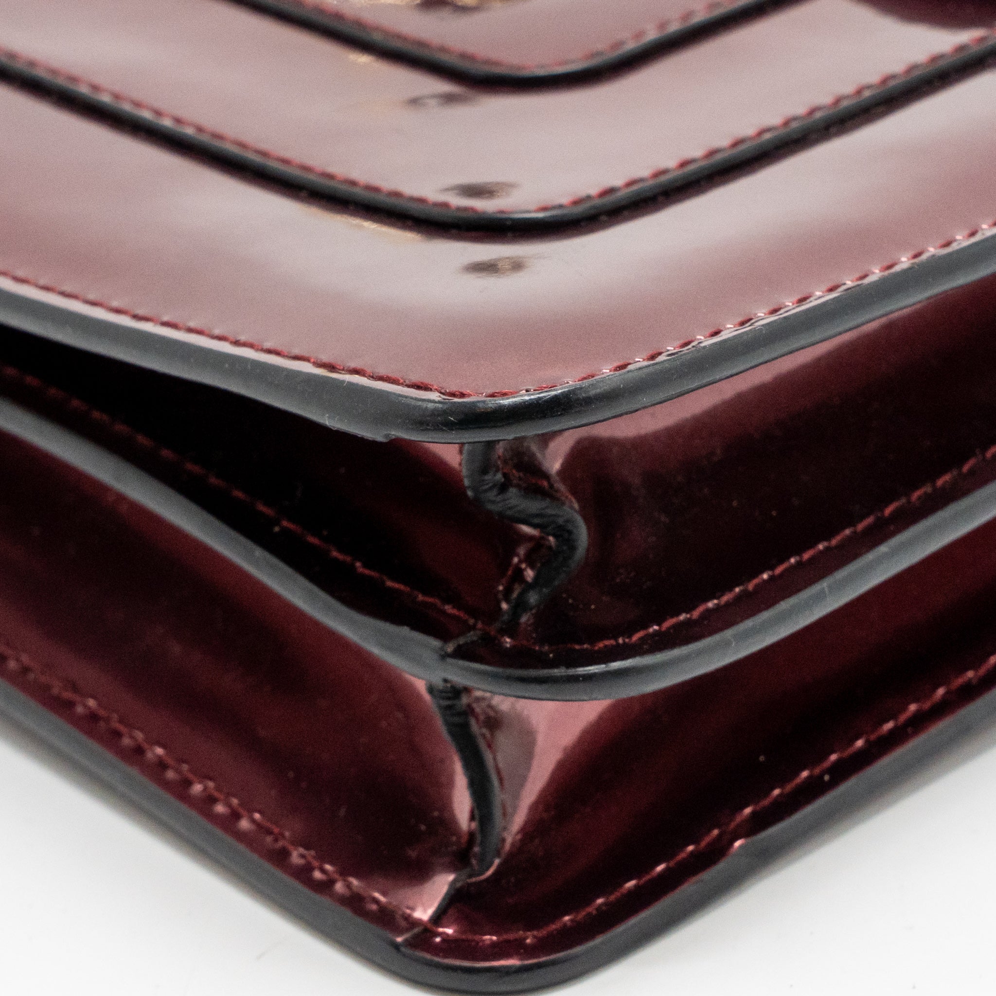 BVLGARI SERPENTI FOREVER BAG PATENT CALFSKIN DARK PINK LGHW