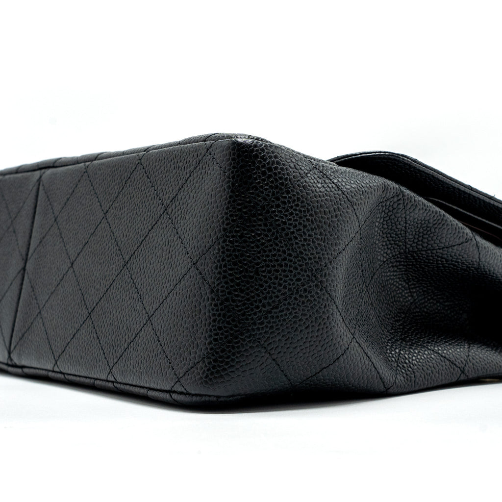 CHANEL JUMBO CLASSIC DOUBLE FLAP BAG CAVIAR BLACK GHW