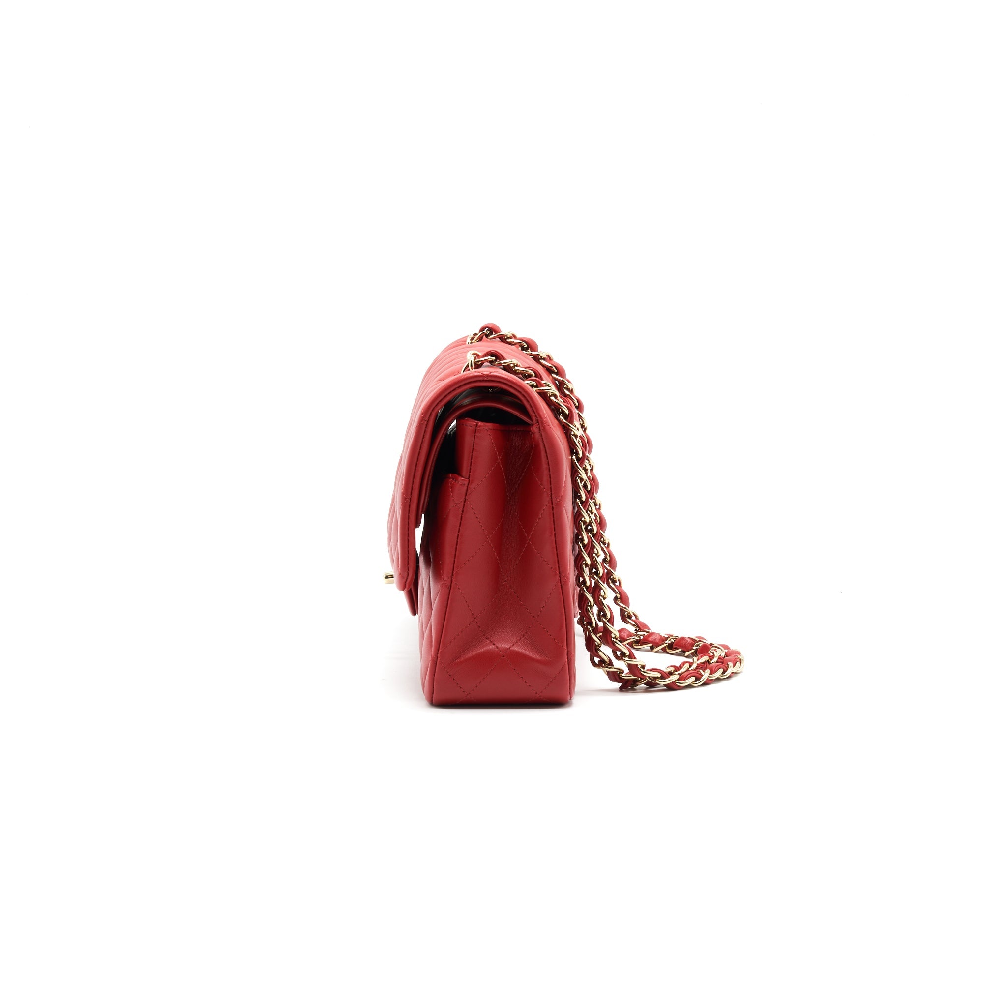 CHANEL MEDIUM CLASSIC DOUBLE FLAP BAG RED LGHW SERIAL29