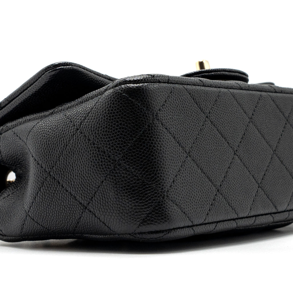 CHANEL CLASSIC MINI RECTANGULAR FLAP BAG CAVIAR BLACK GHW