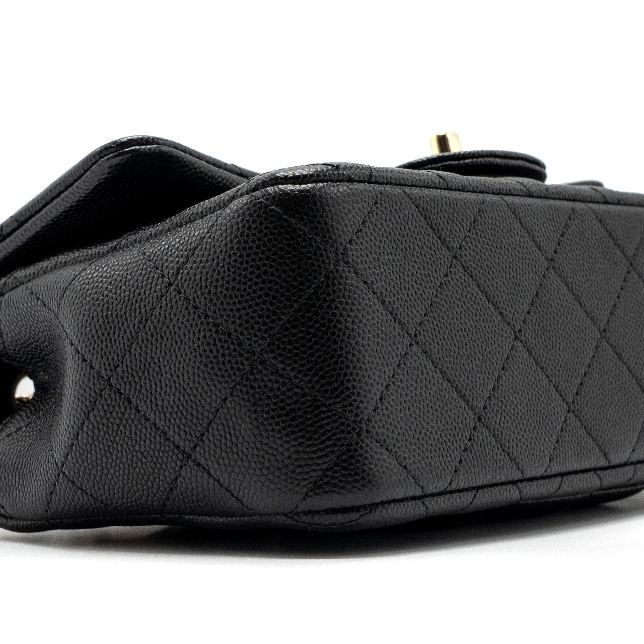 CHANEL CLASSIC MINI RECTANGULAR FLAP BAG CAVIAR BLACK GHW