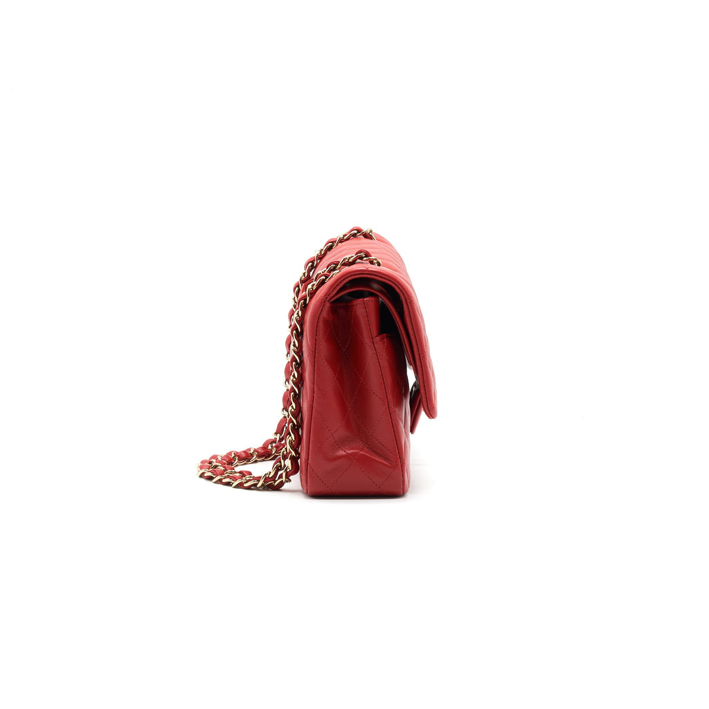 CHANEL MEDIUM CLASSIC DOUBLE FLAP BAG RED LGHW SERIAL29