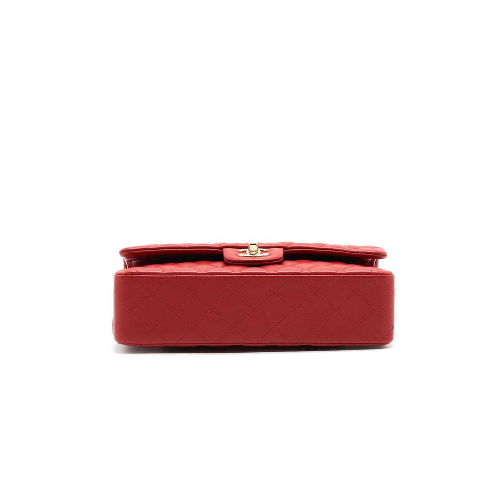 CHANEL MEDIUM CLASSIC DOUBLE FLAP BAG RED LGHW SERIAL29
