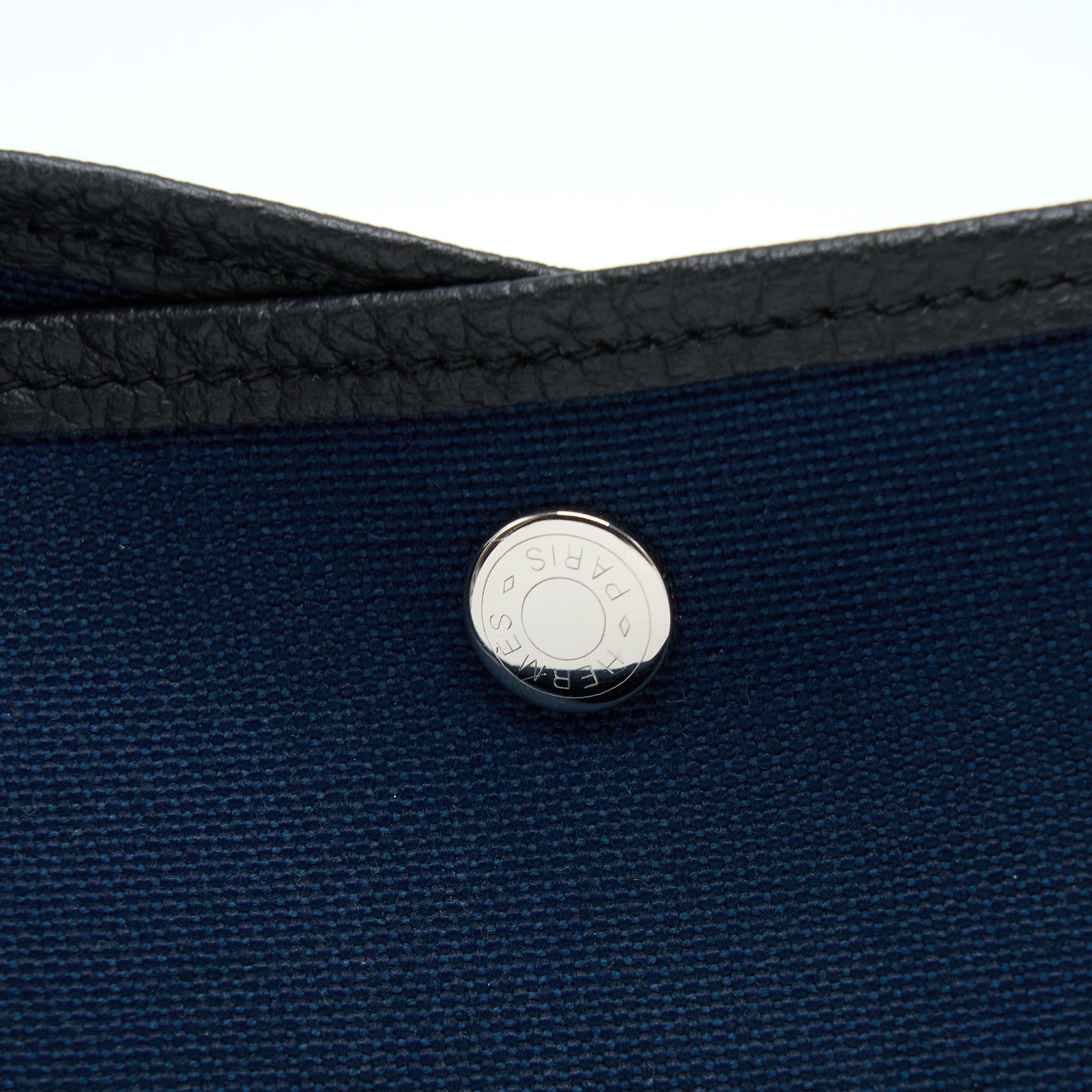 HERMES GARDEN PARTY 36 POCKETS NEGONDA/CANVAS BLEU MARINE/BLACK SHW