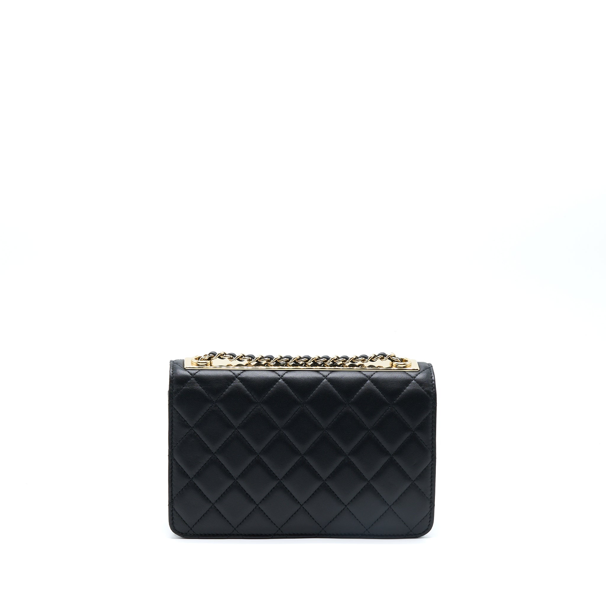CHANEL TRENDY CC WALLET ON CHAIN LAMBSKIN BLACK GHW