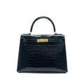 HERMES KELLY28 ALLIGATOR VERT ROSSEAU GHW