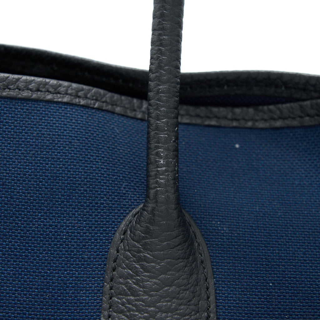 HERMES GARDEN PARTY 36 POCKETS NEGONDA/CANVAS BLEU MARINE/BLACK SHW