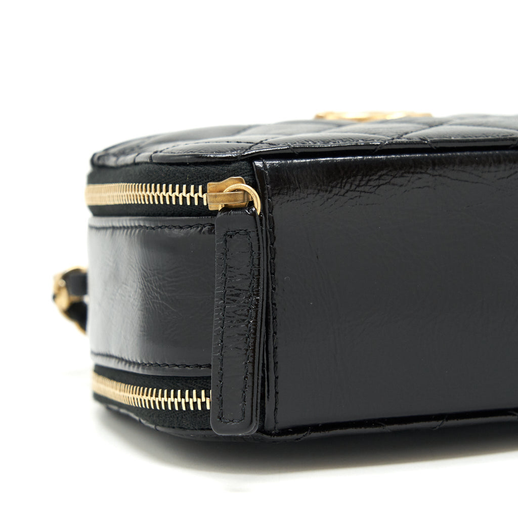CHANEL VANITY CASE HANDLE CROSSBODY BAG CALFSKIN BLACK GHW