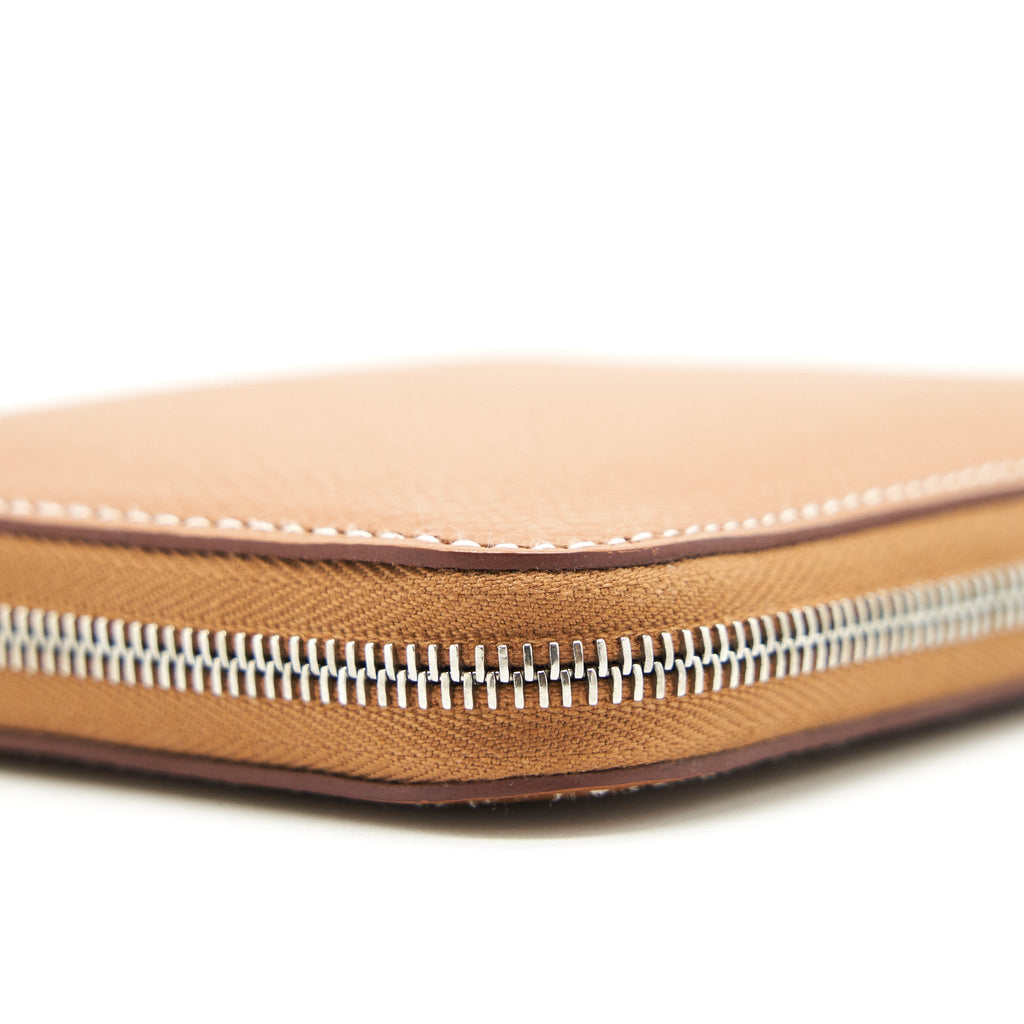 HERMES SILK COMPACT WALLET EPSOM GOLD SHW