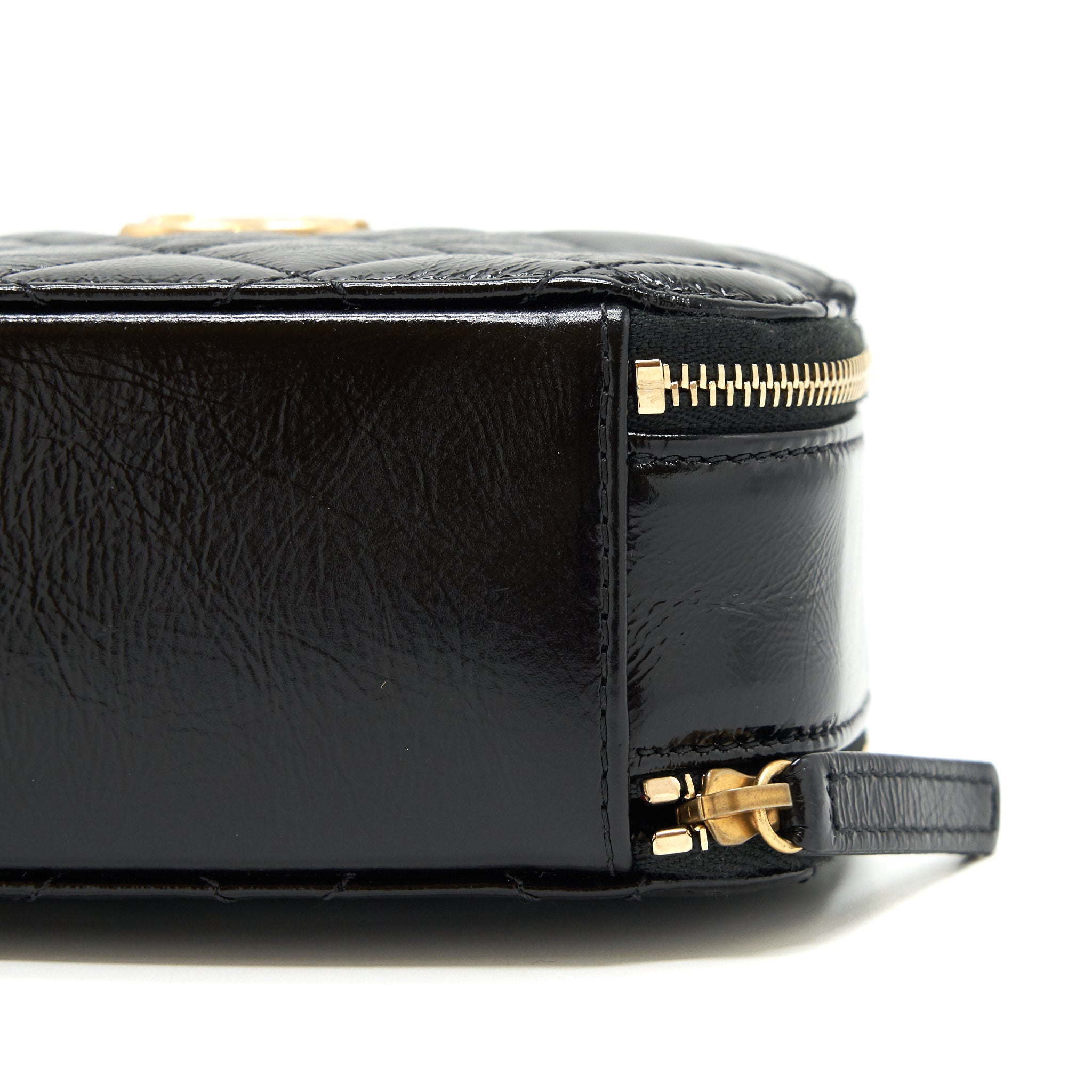 CHANEL VANITY CASE HANDLE CROSSBODY BAG CALFSKIN BLACK GHW