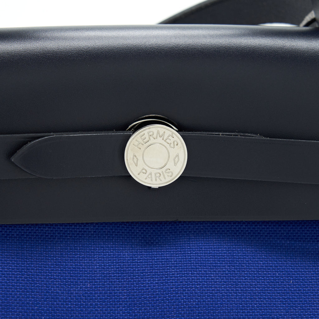 HERMES HERBAG ZIP 31 BAG BLUE ELECTRIC/ BLUE INDIGO WITH TWILLY