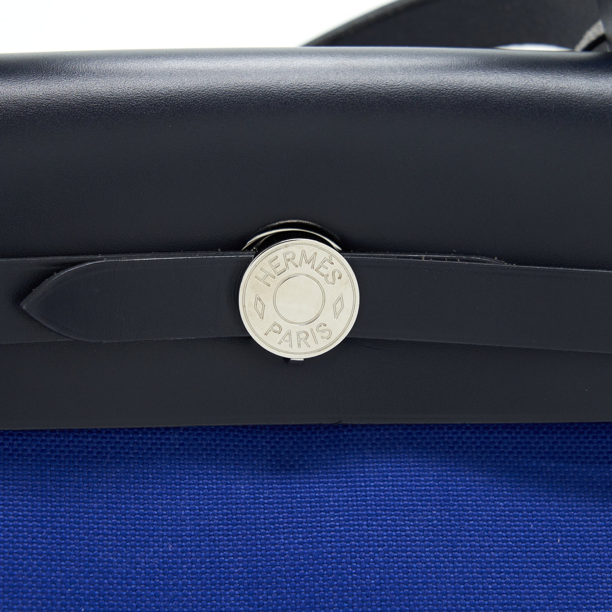 HERMES HERBAG ZIP 31 BAG BLUE ELECTRIC/ BLUE INDIGO WITH TWILLY