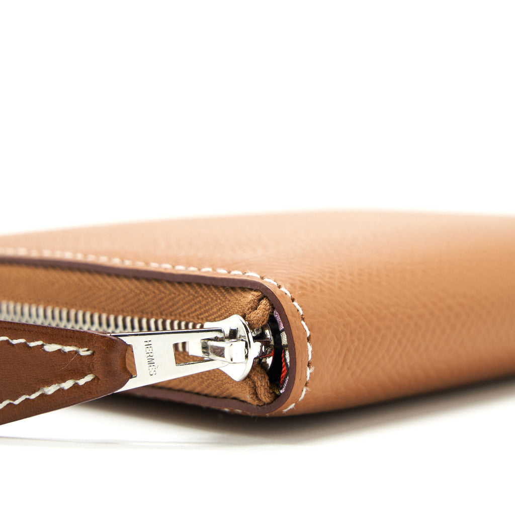 HERMES SILK COMPACT WALLET EPSOM GOLD SHW