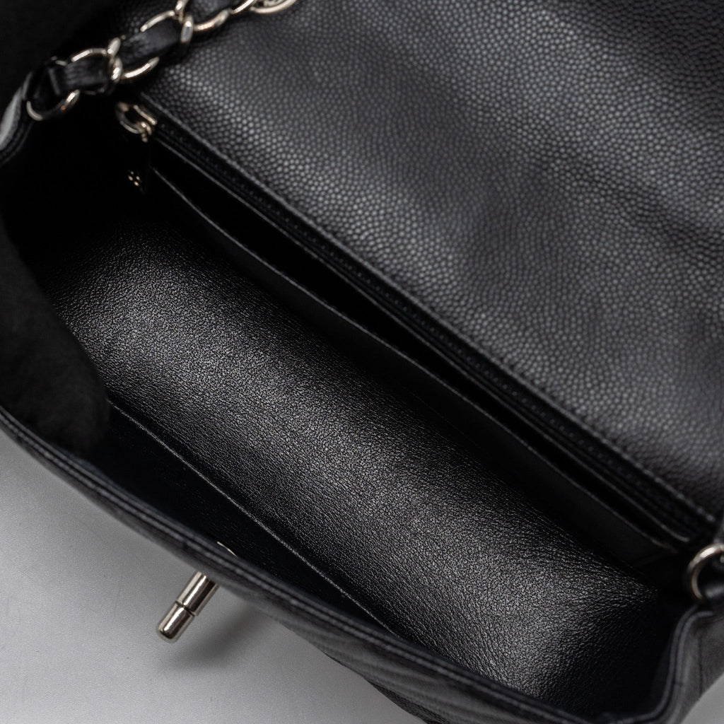 CHANEL MINI RECTANGULAR FLAP BAG CHEVRON CAVIAR BLACK SHW
