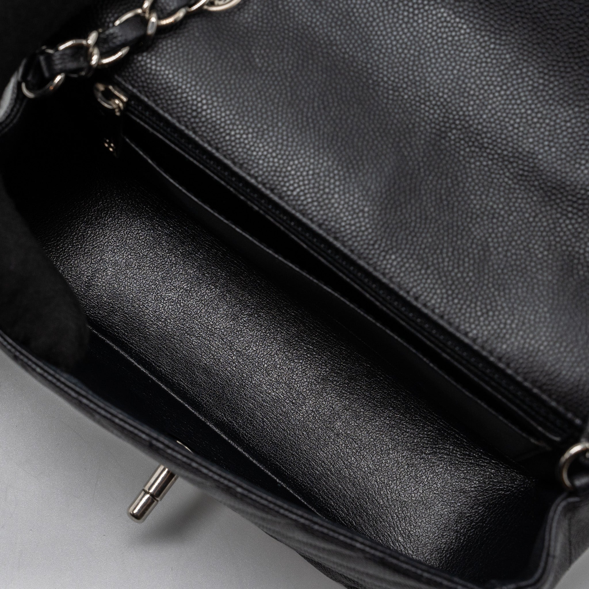 CHANEL MINI RECTANGULAR FLAP BAG CHEVRON CAVIAR BLACK SHW