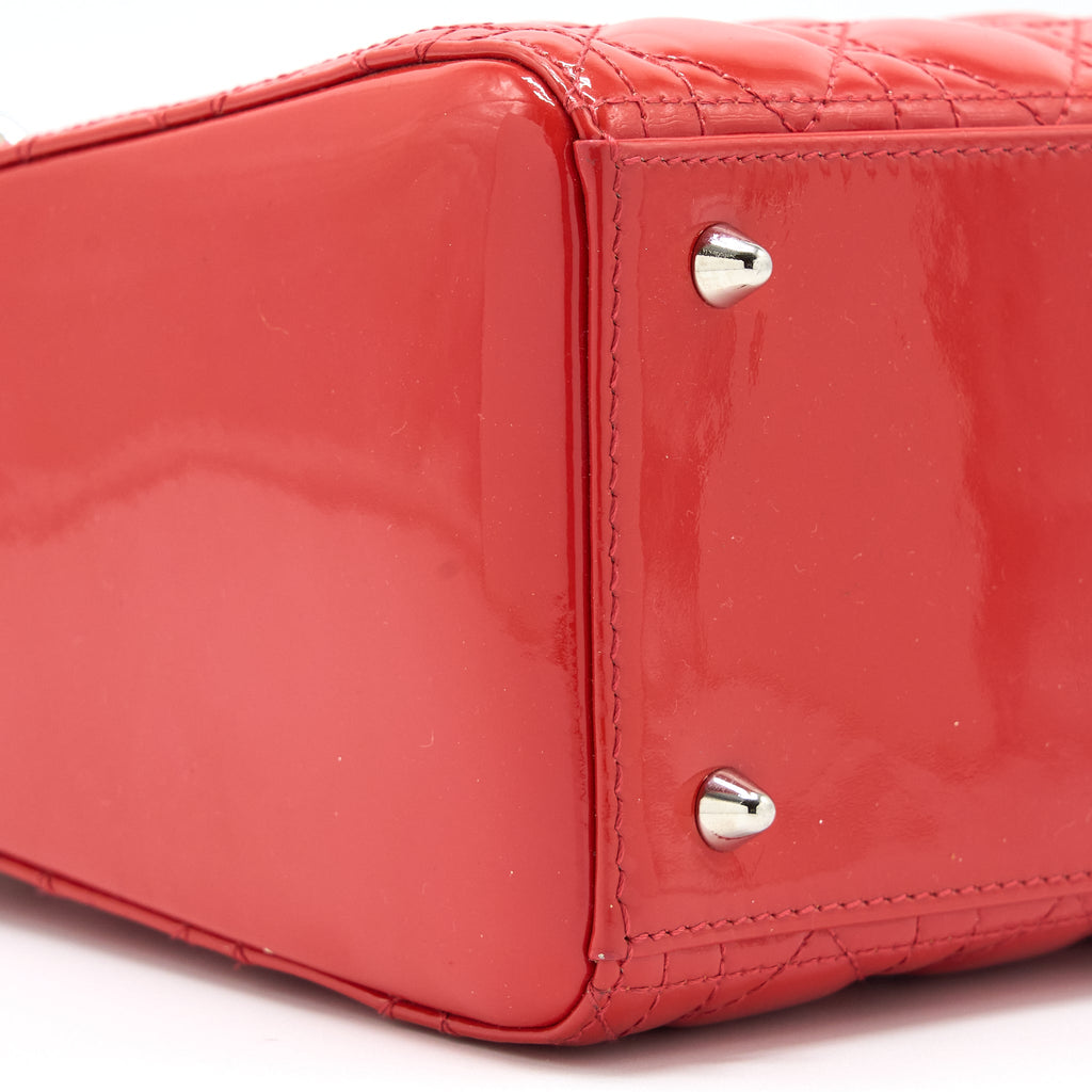 DIOR MEDIUM LADY DIOR PATENT CORAL SHW