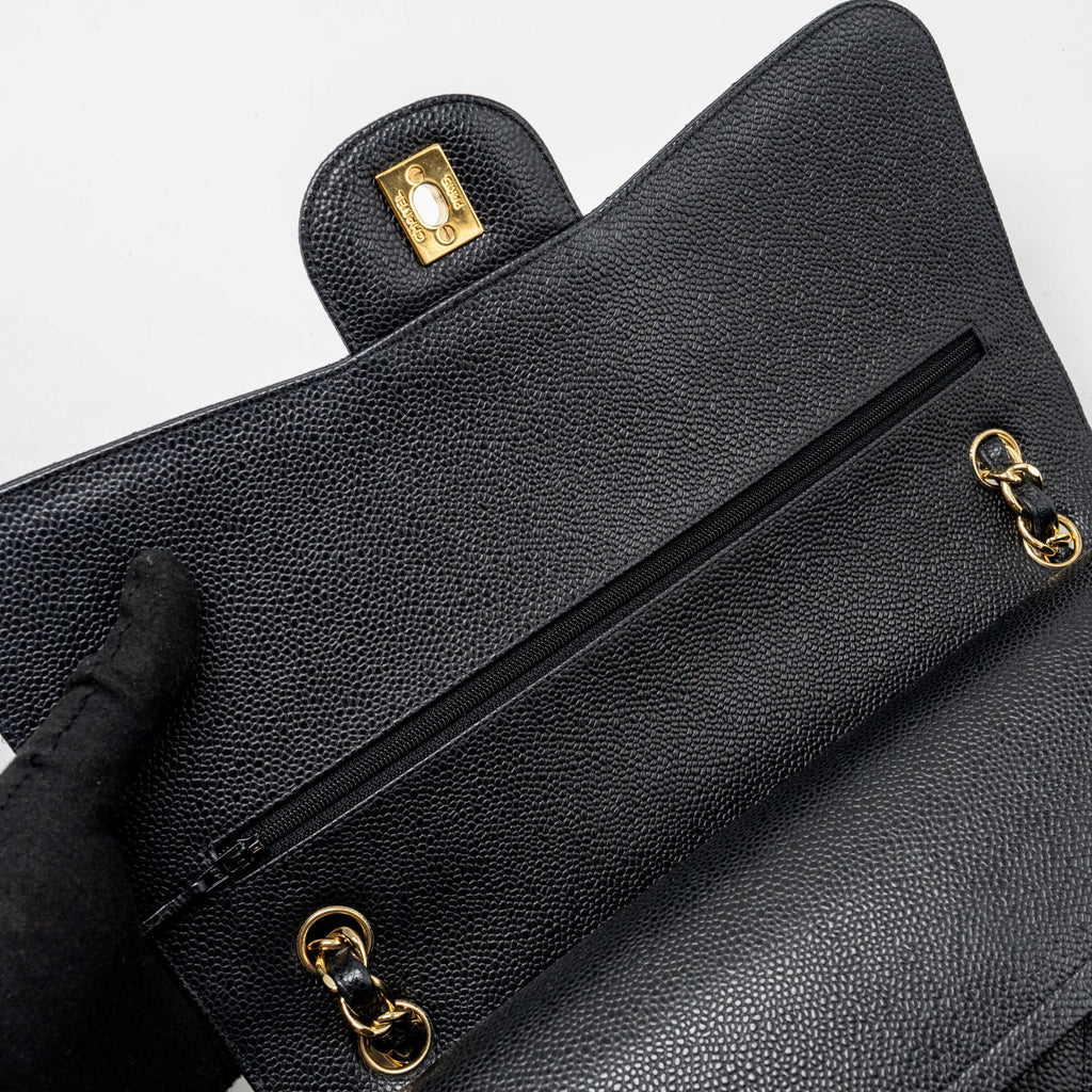 CHANEL JUMBO CLASSIC DOUBLE FLAP BAG CAVIAR BLACK GHW