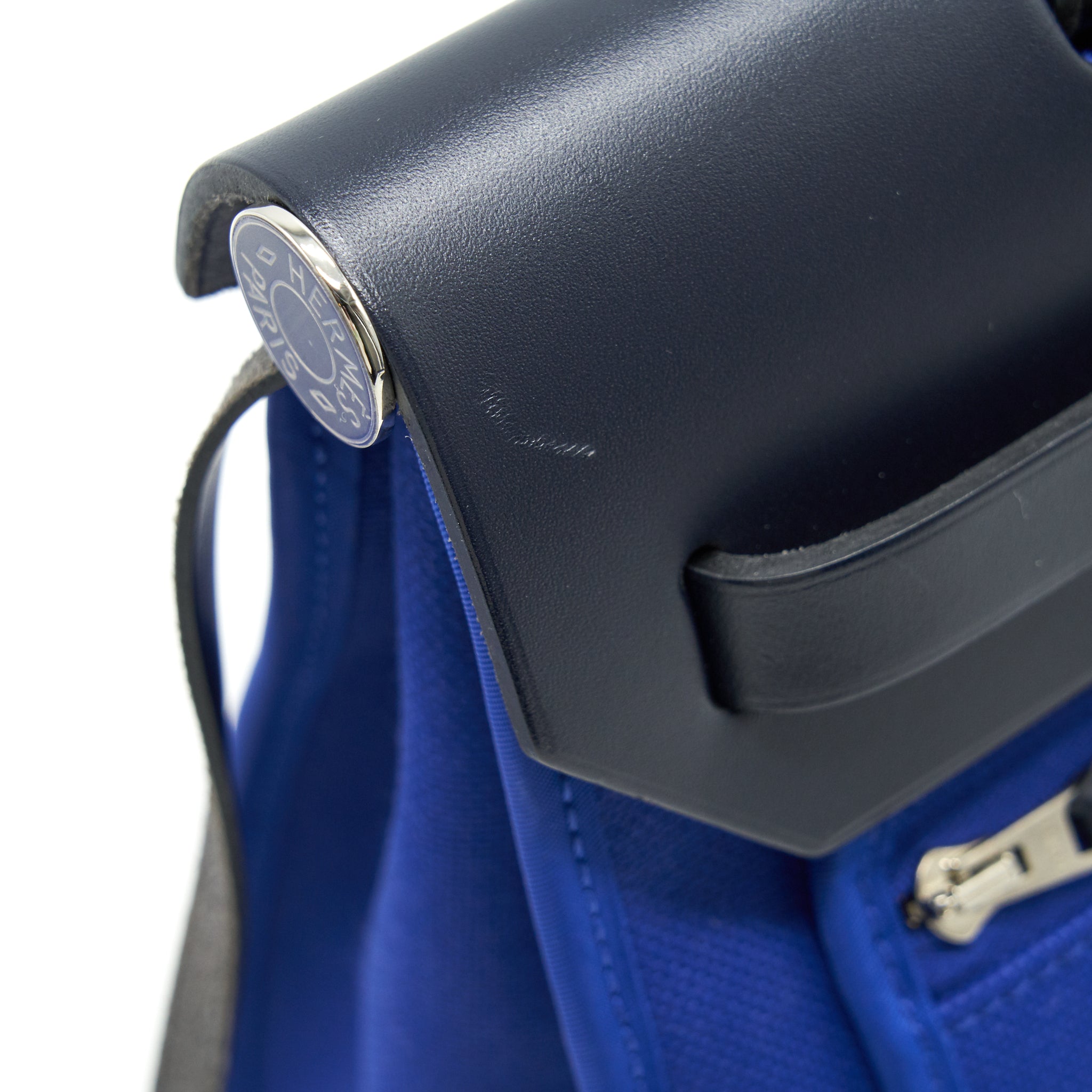 HERMES HERBAG ZIP 31 BAG BLUE ELECTRIC/ BLUE INDIGO WITH TWILLY