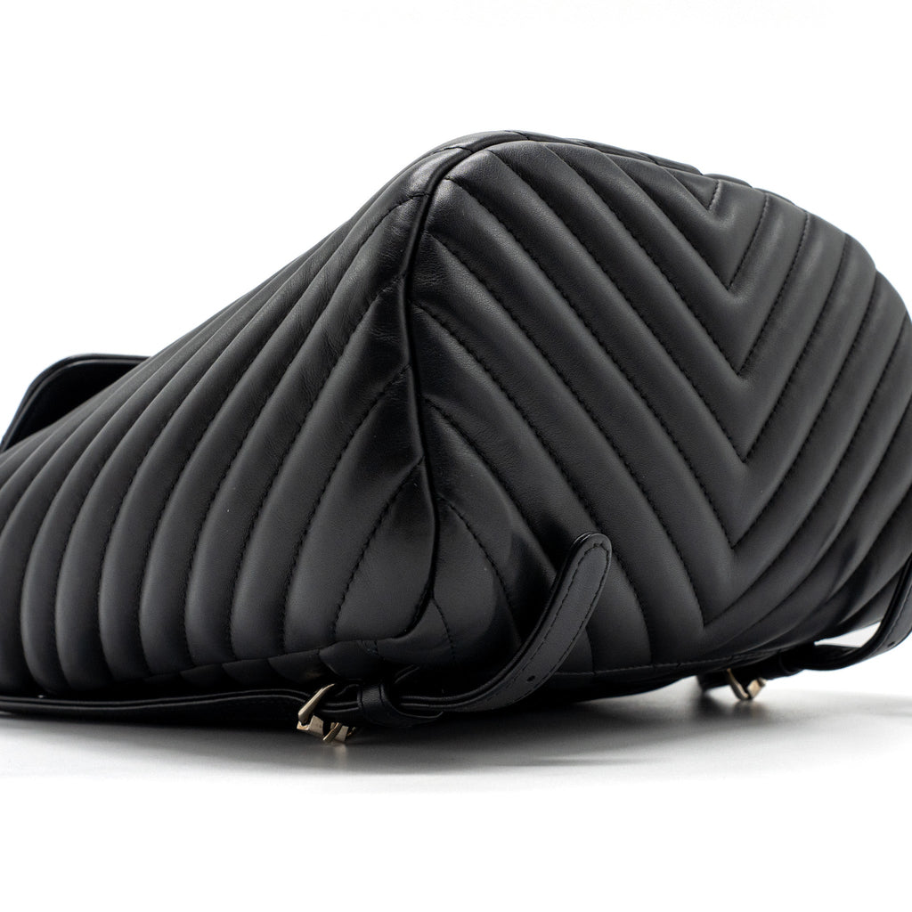 CHANEL SMALL URBAN SPIRIT BACKPACK CHEVRON CALFSKIN BLACK SHW
