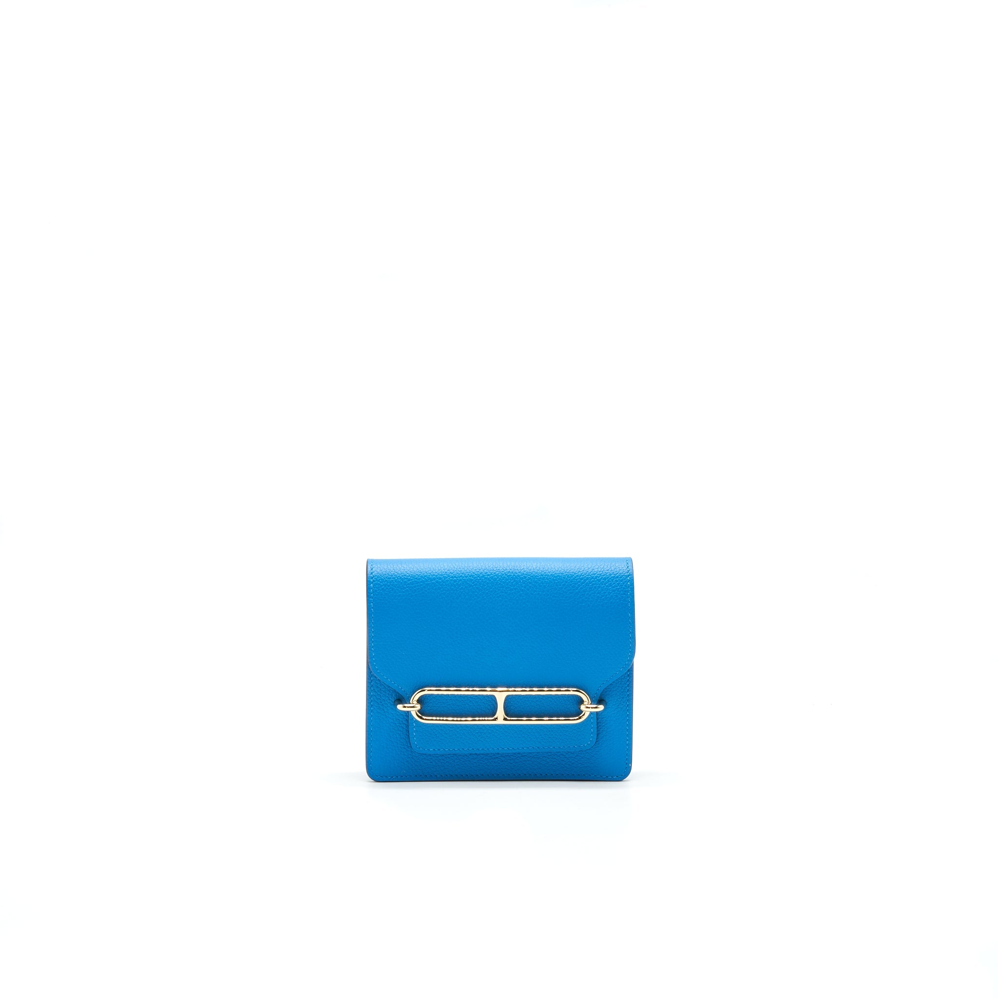 HERMES ROULIS SLIM WALLET EVERCOLOR BLEU FRIDA/ROSE MEXICO GHW