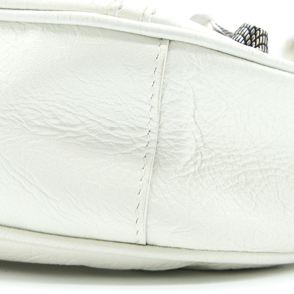BALENCIAGA LE CAGOLE XS SHOULDER BAG LAMBSKIN WHITE SHW