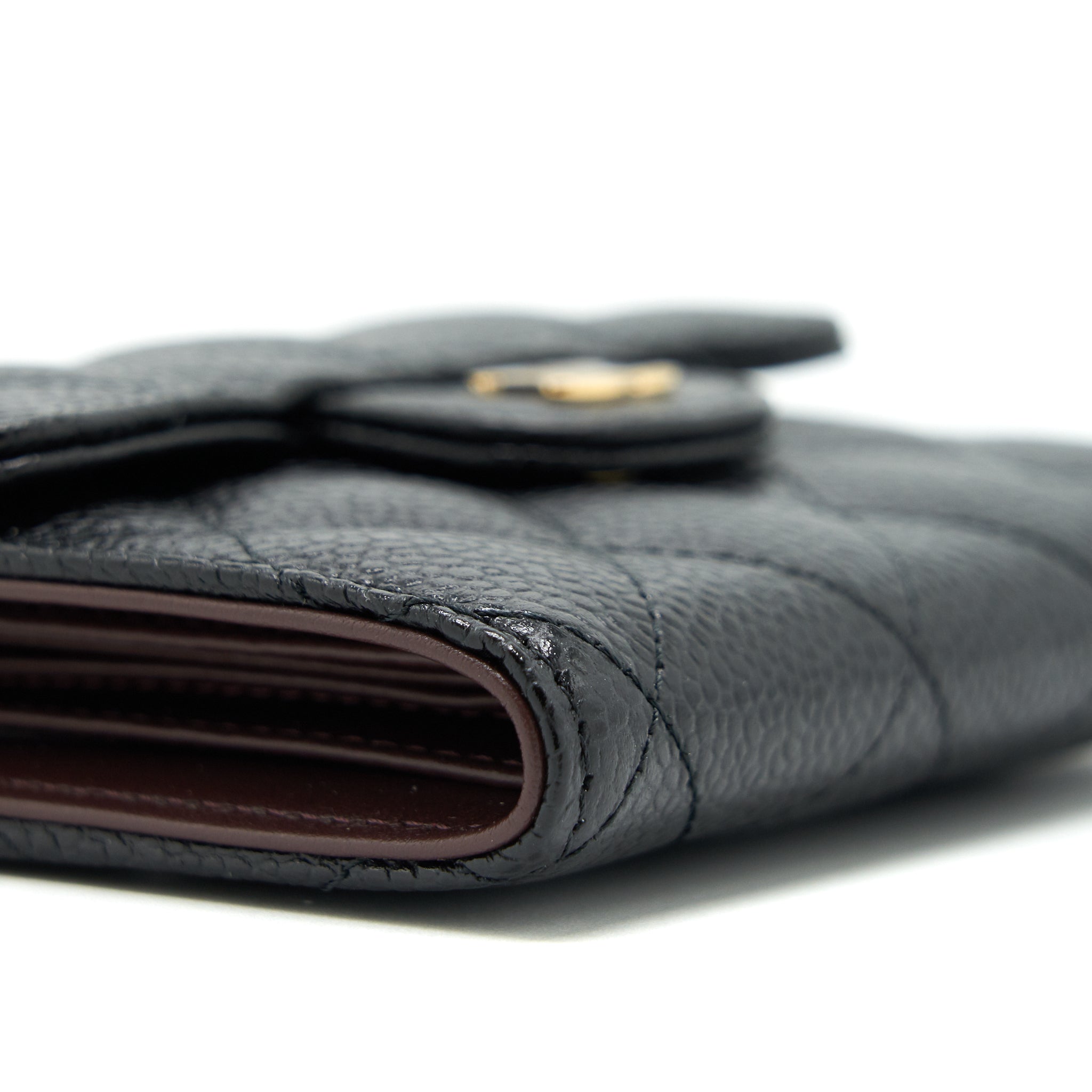 CHANEL SMALL FLAP WALLET CAVIAR BLACK GHW