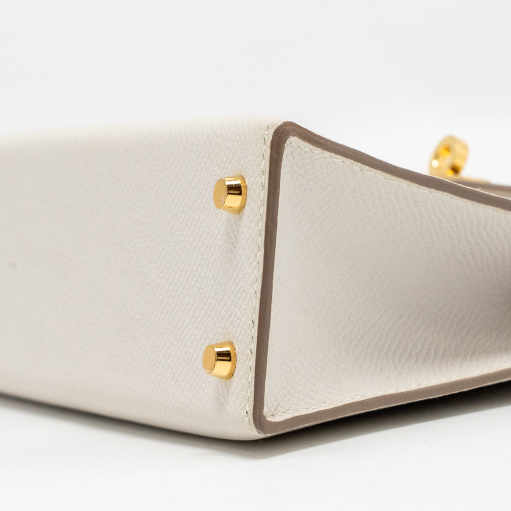 HERMES MINI KELLY II EPSOM GRIS PALE GHW