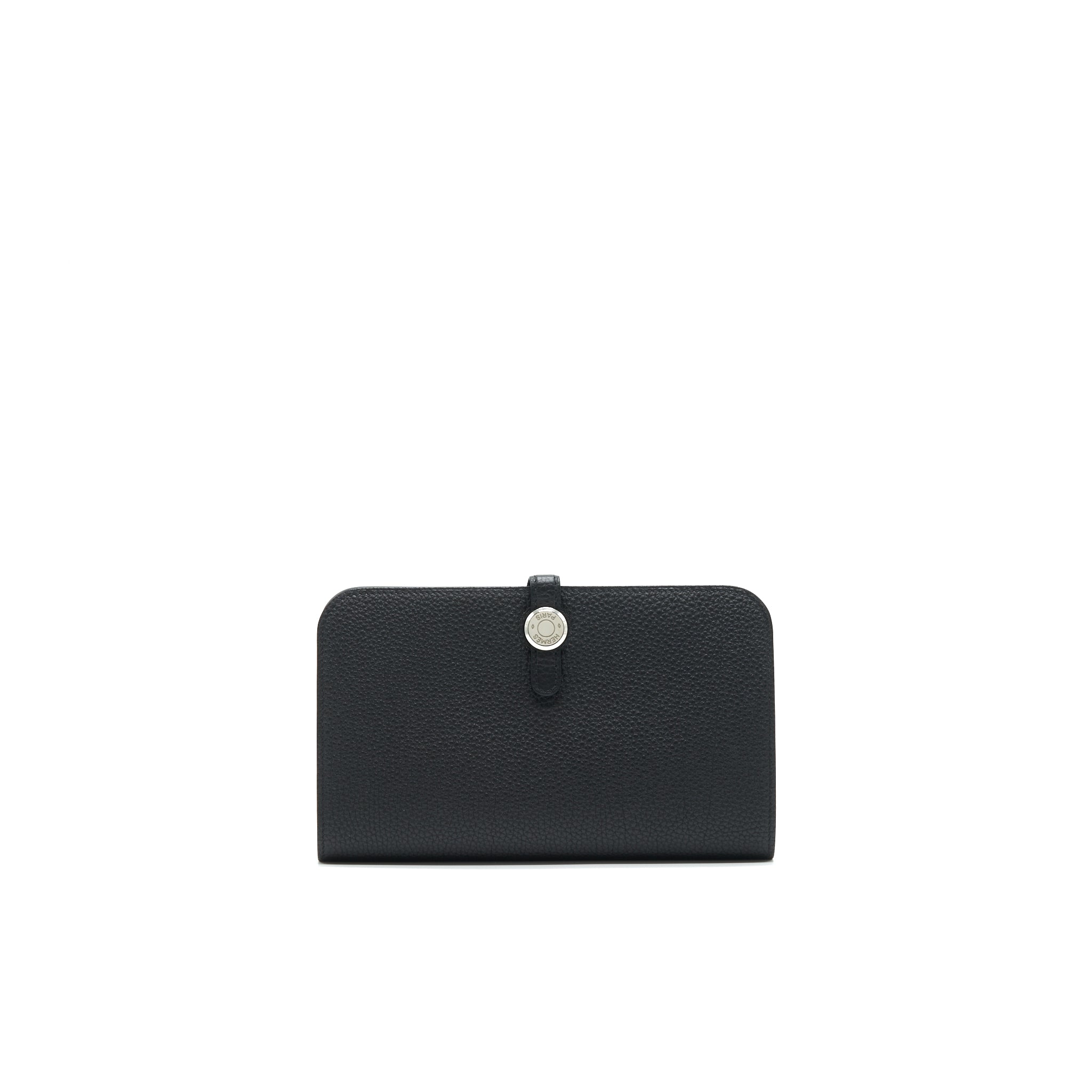 HERMES DOGON DUO WALLET IN BLACK TOGO SHW