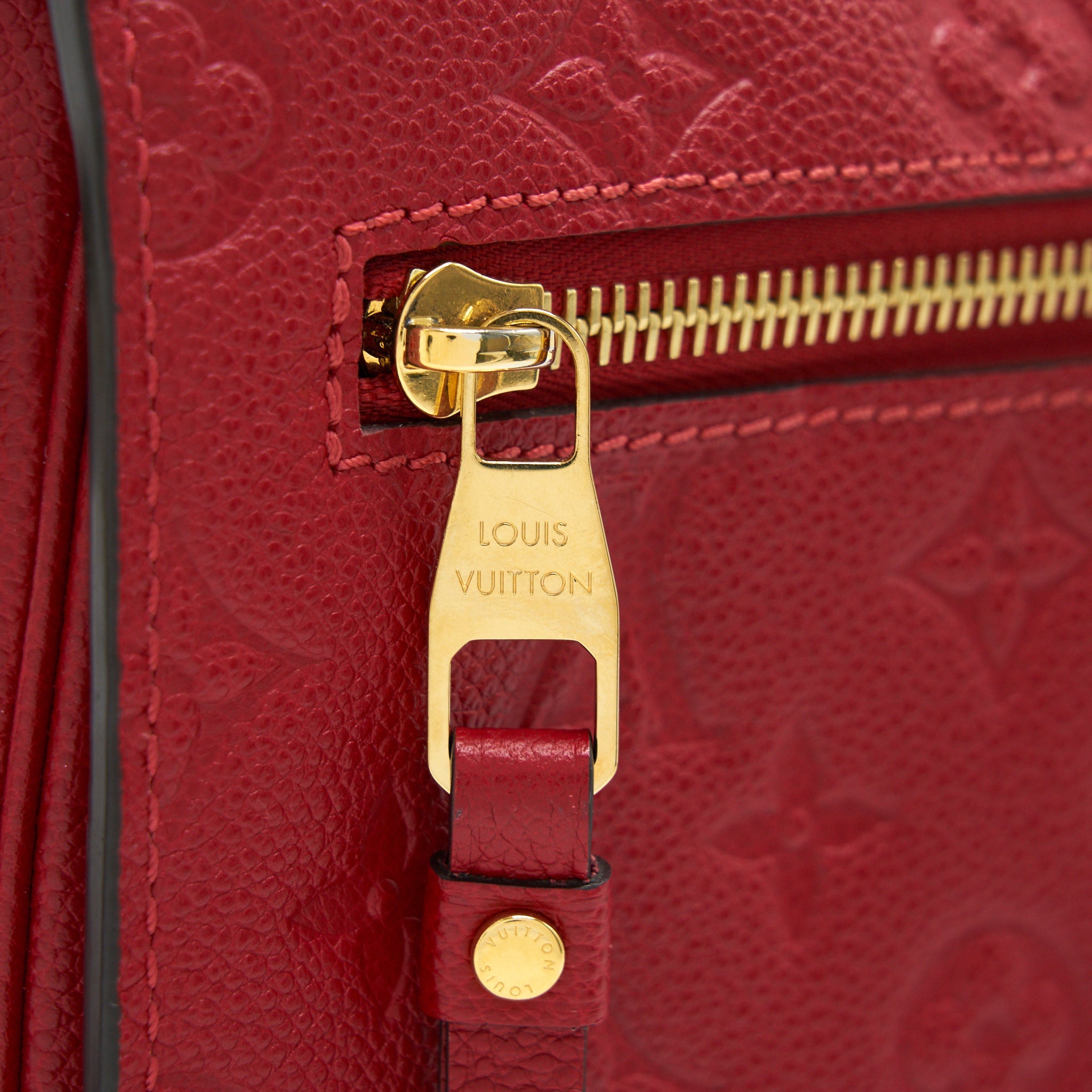 LOUIS VUITTON POCHETTE METIS LEATHER BAG RED