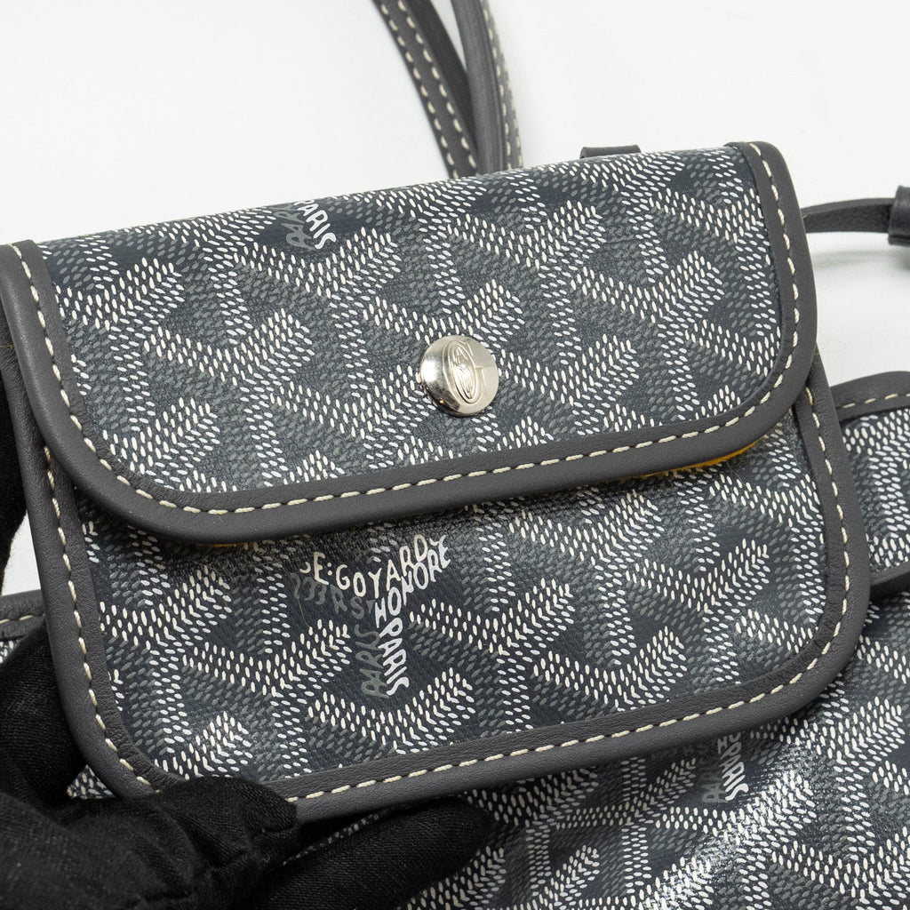 GOYARD MINI ANJOU TOTE BAG GOYARDINE CANVAS/CALFSKIN GREY SHW