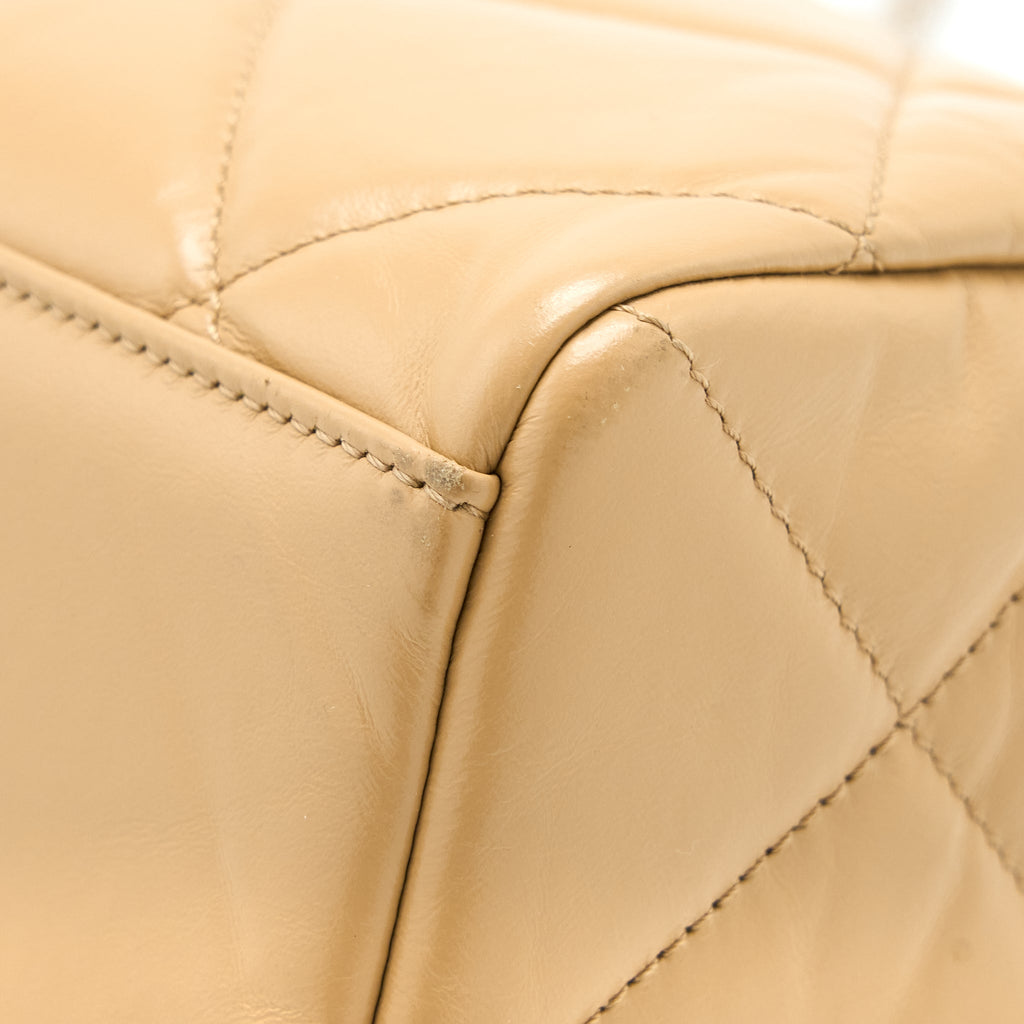 CHANEL BOWLING BAG AGED CALFSKIN BEIGE SHW