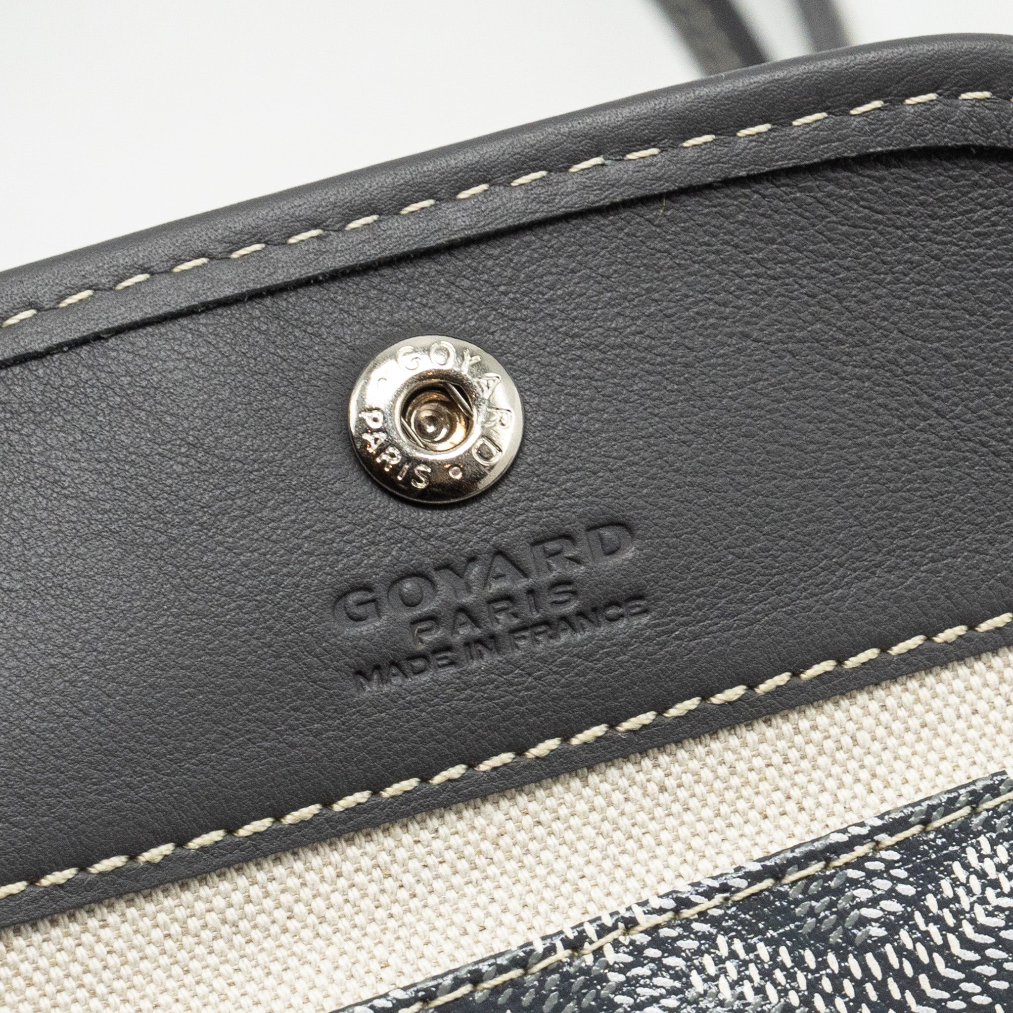 GOYARD MINI ANJOU TOTE BAG GOYARDINE CANVAS/CALFSKIN GREY SHW