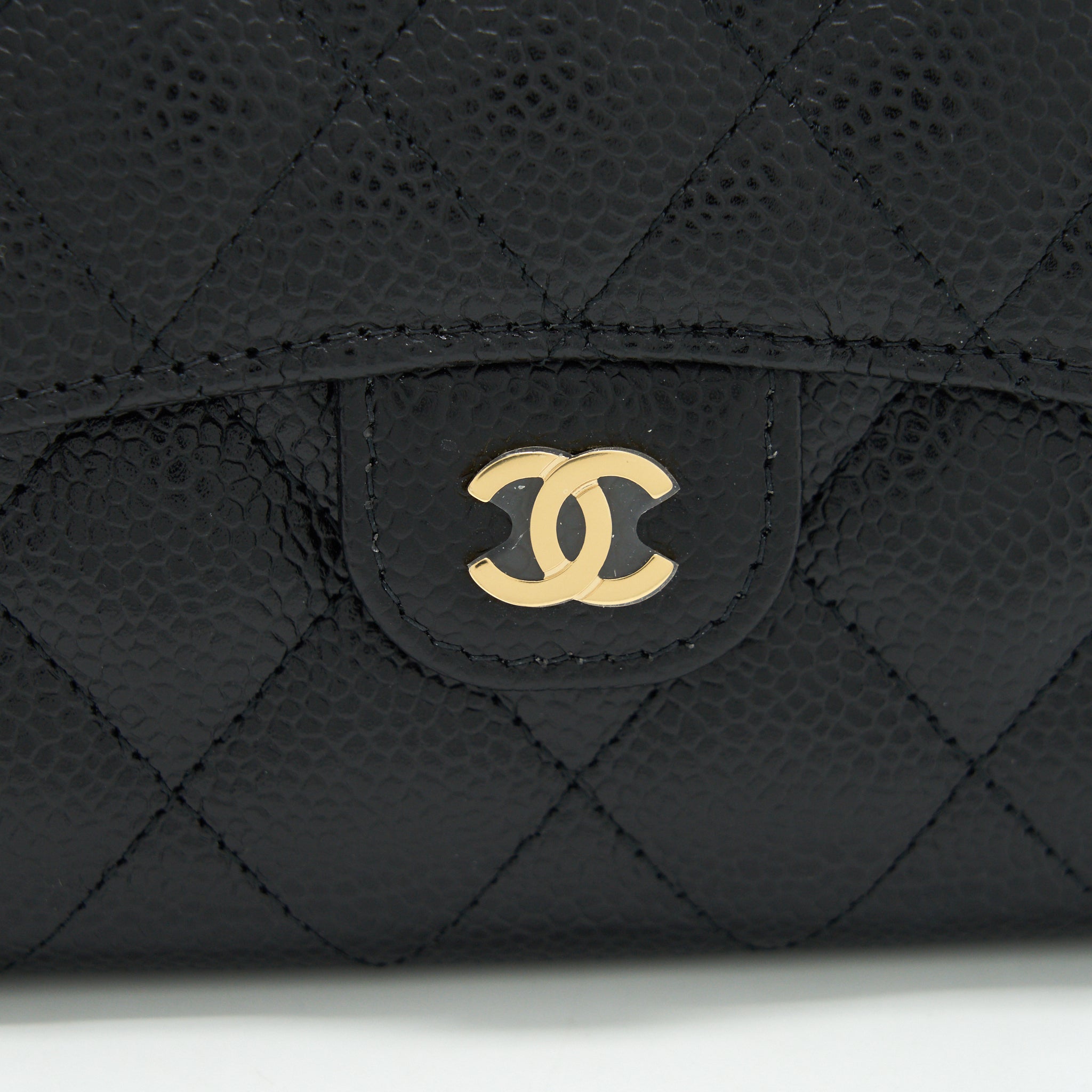 CHANEL SMALL FLAP WALLET CAVIAR BLACK GHW