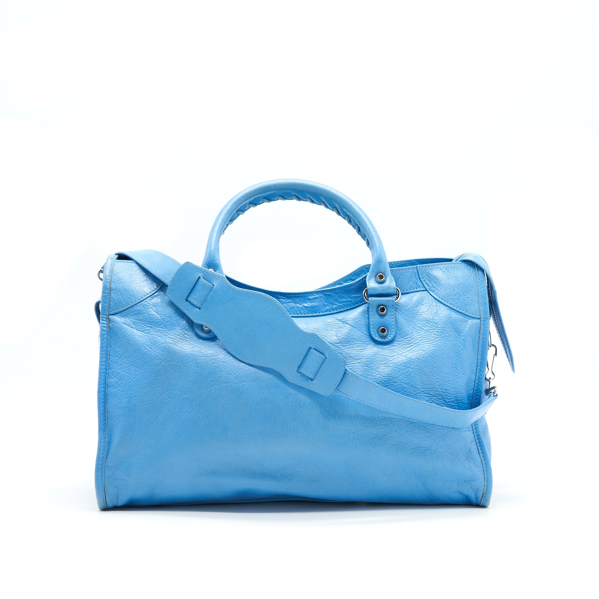 BALENCIAGA CITY BAG IN BLUE WITH SHW