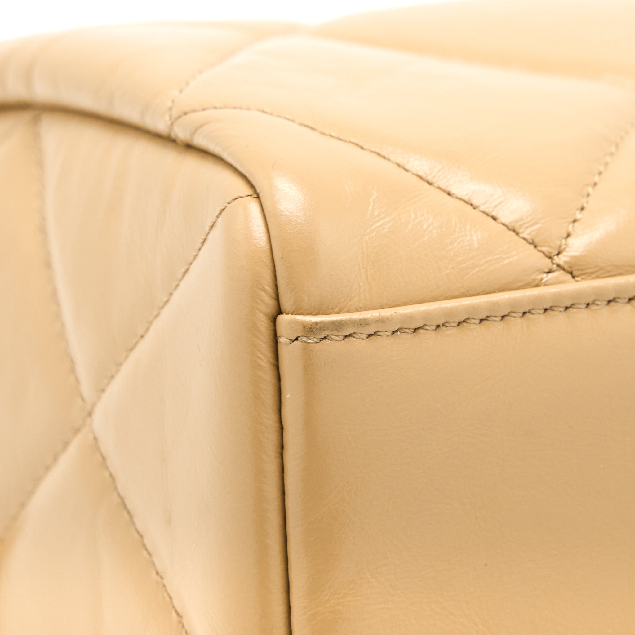 CHANEL BOWLING BAG AGED CALFSKIN BEIGE SHW