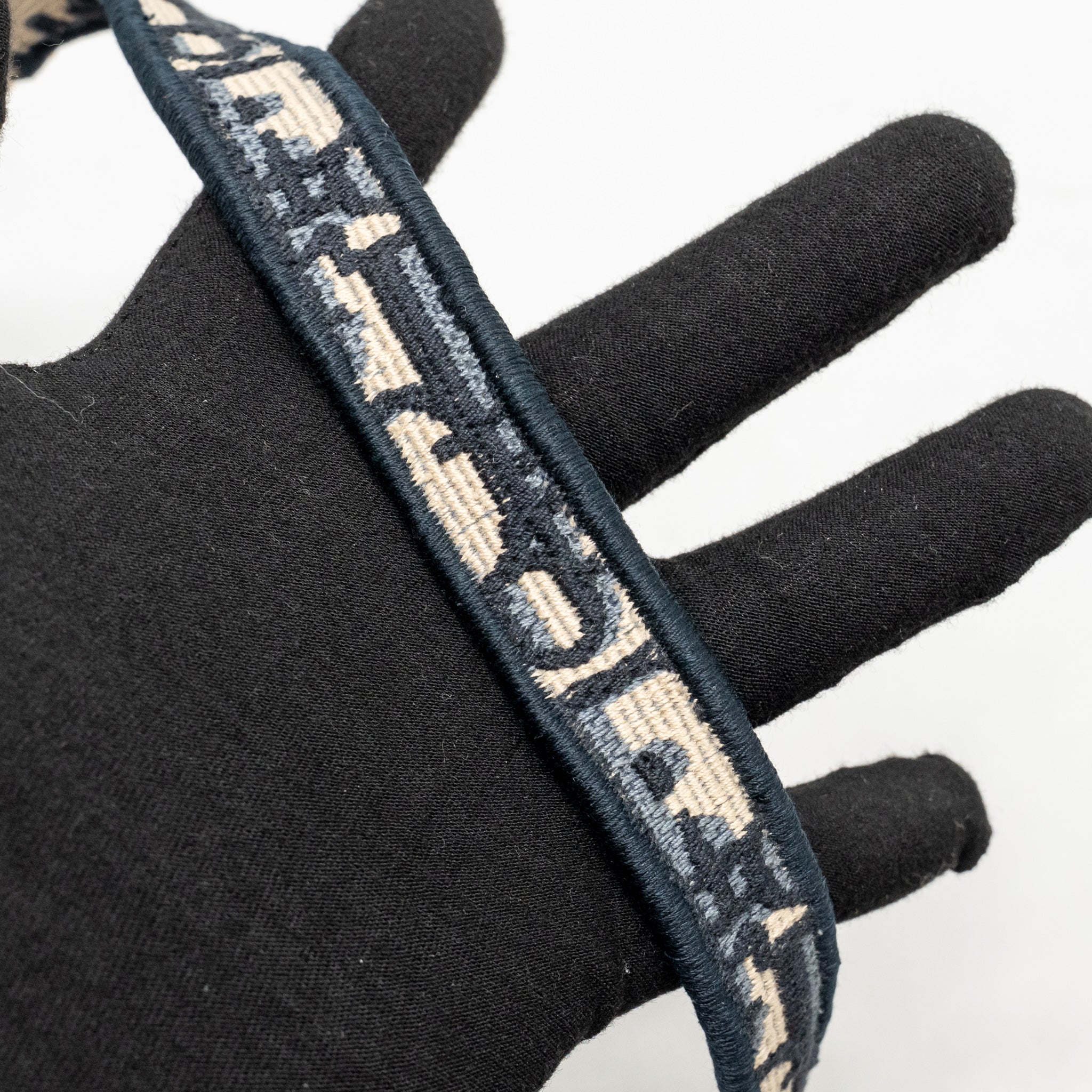 DIOR MEDIUM SADDLE BAG OBLIQUE EMBROIDERY CANVAS BLUE GHW