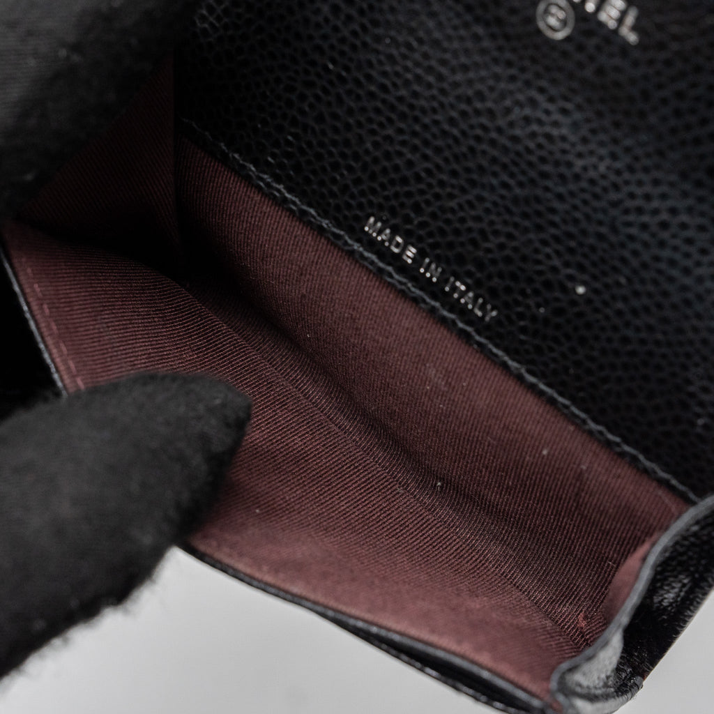 CHANEL CLASSIC FLAP CARD HOLDER CAVIAR BLACK SHW