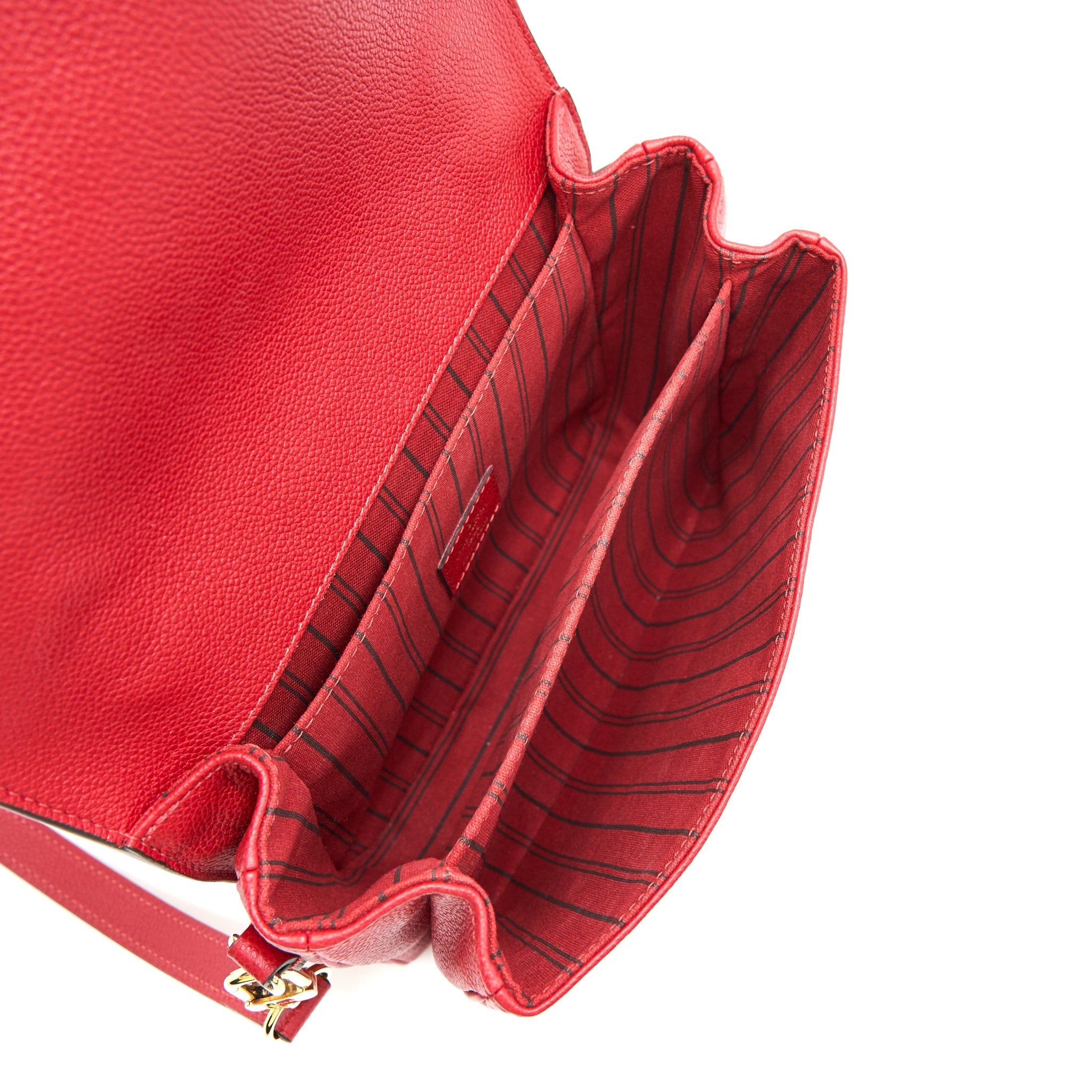 LOUIS VUITTON POCHETTE METIS LEATHER BAG RED