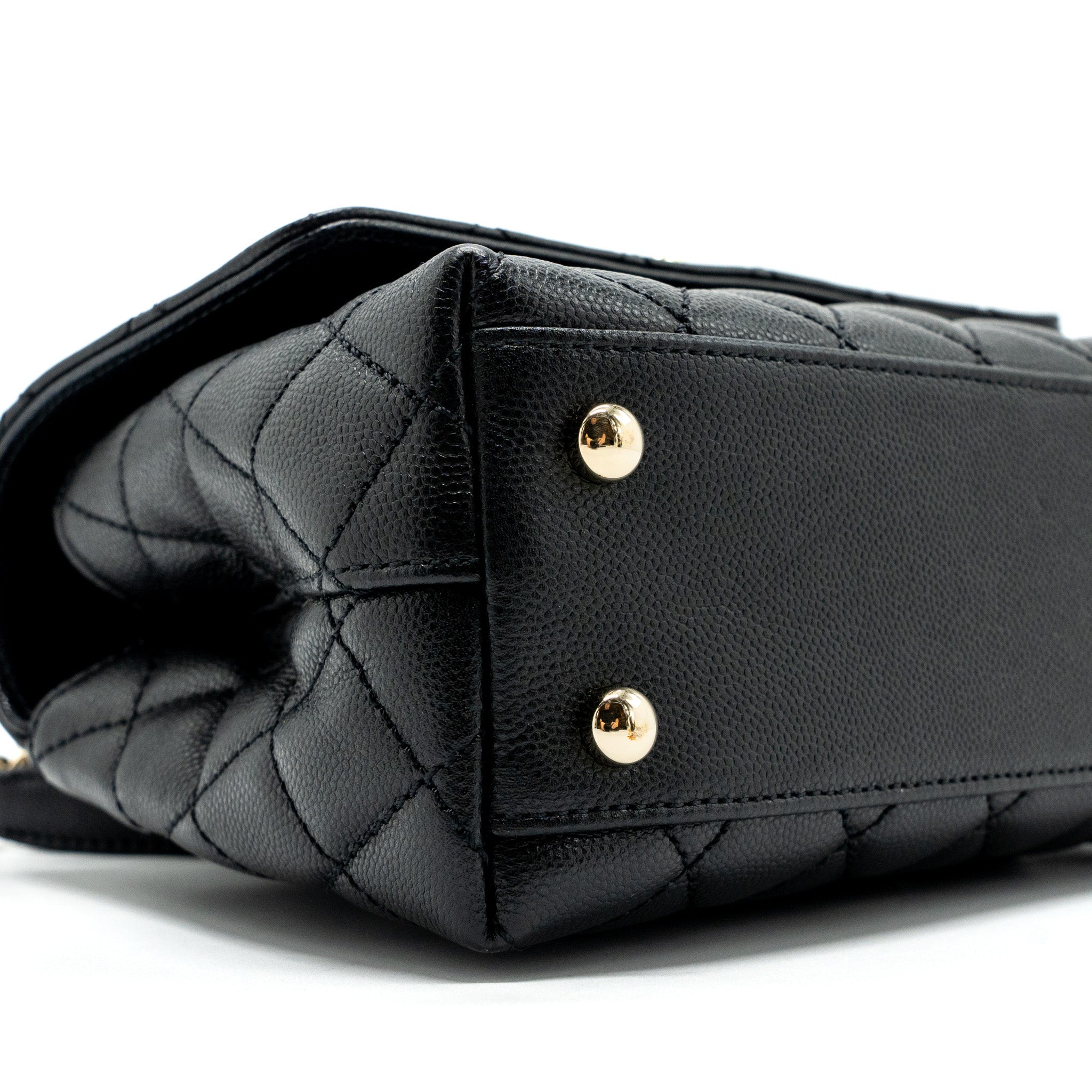 CHANEL SMALL COCO HANDLE CAVIAR BLACK LGHW (MICROCHIP)
