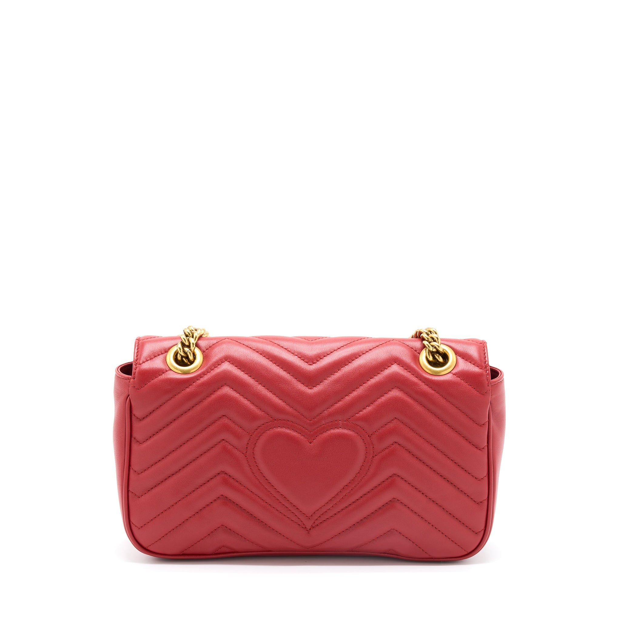 GUCCI SMALL GG MARMONT BAG RED GHW