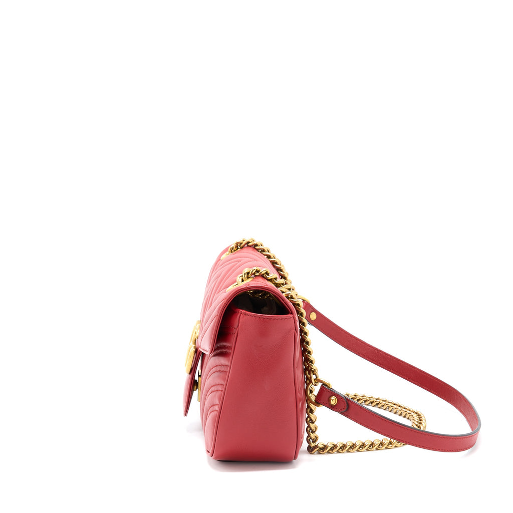 GUCCI SMALL GG MARMONT BAG RED GHW