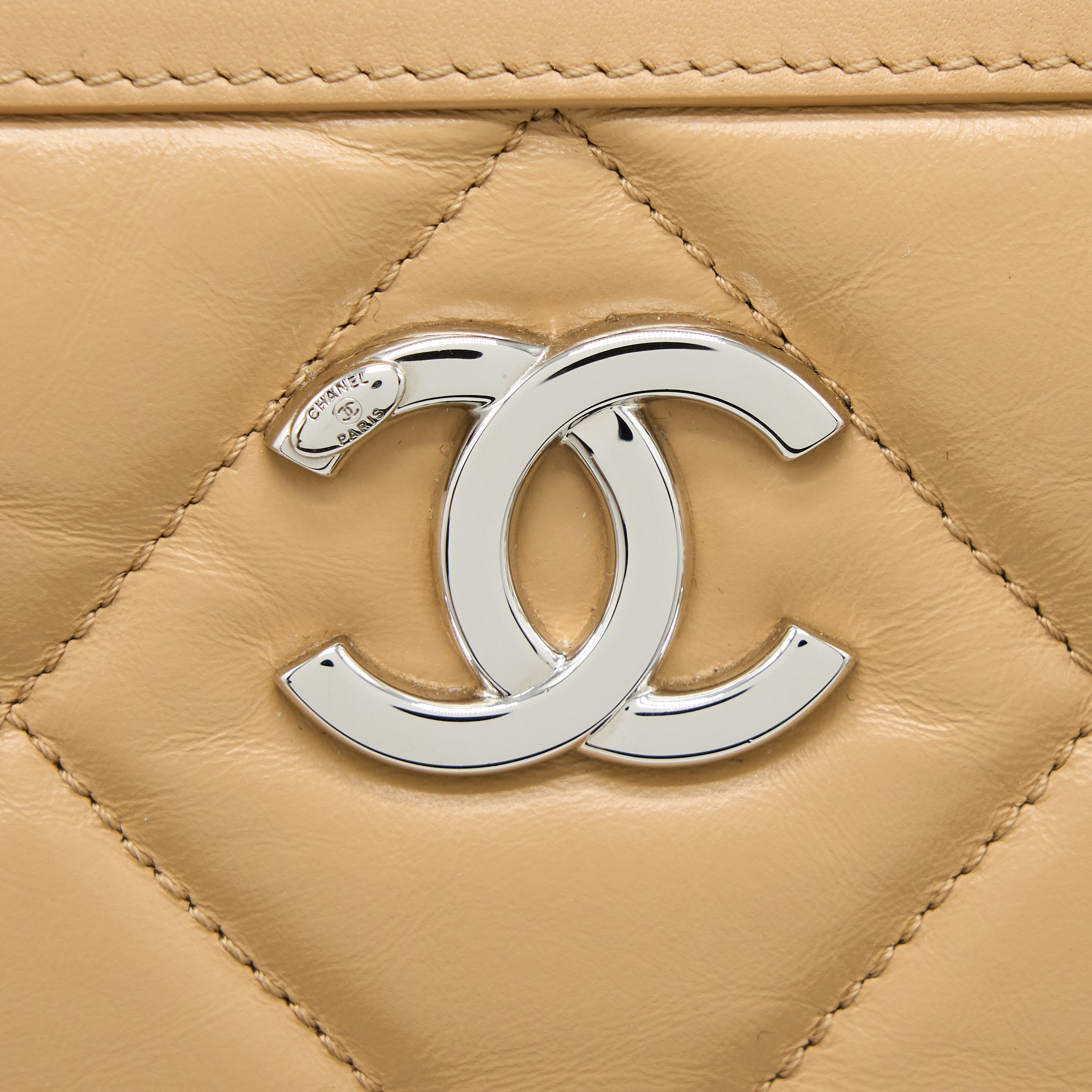 CHANEL BOWLING BAG AGED CALFSKIN BEIGE SHW